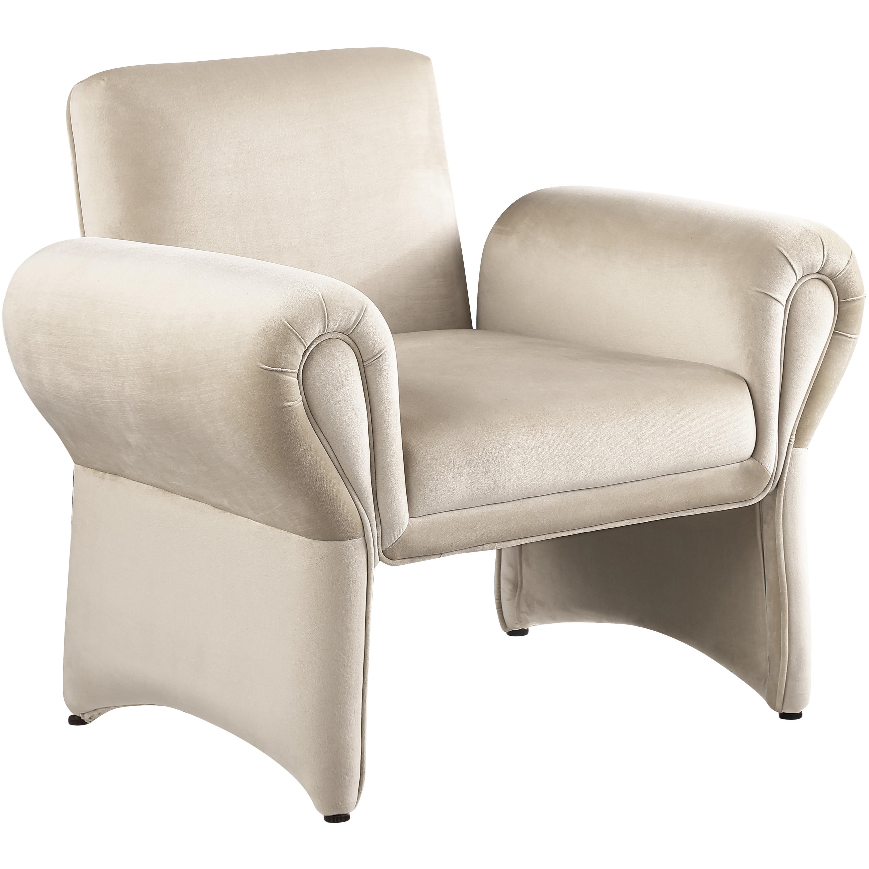 Meridian Fleurette Cream Velvet Accent Chair