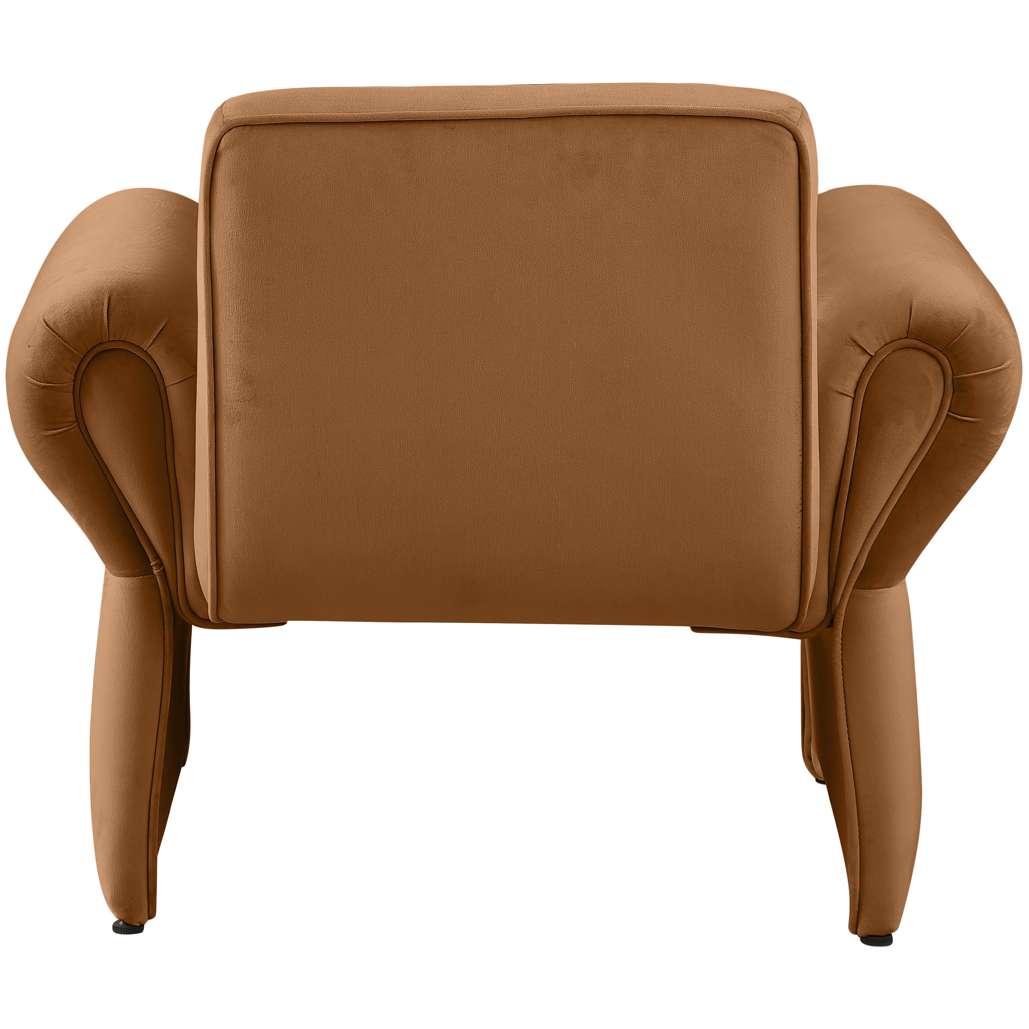 Meridian Fleurette Saddle Velvet Accent Chair