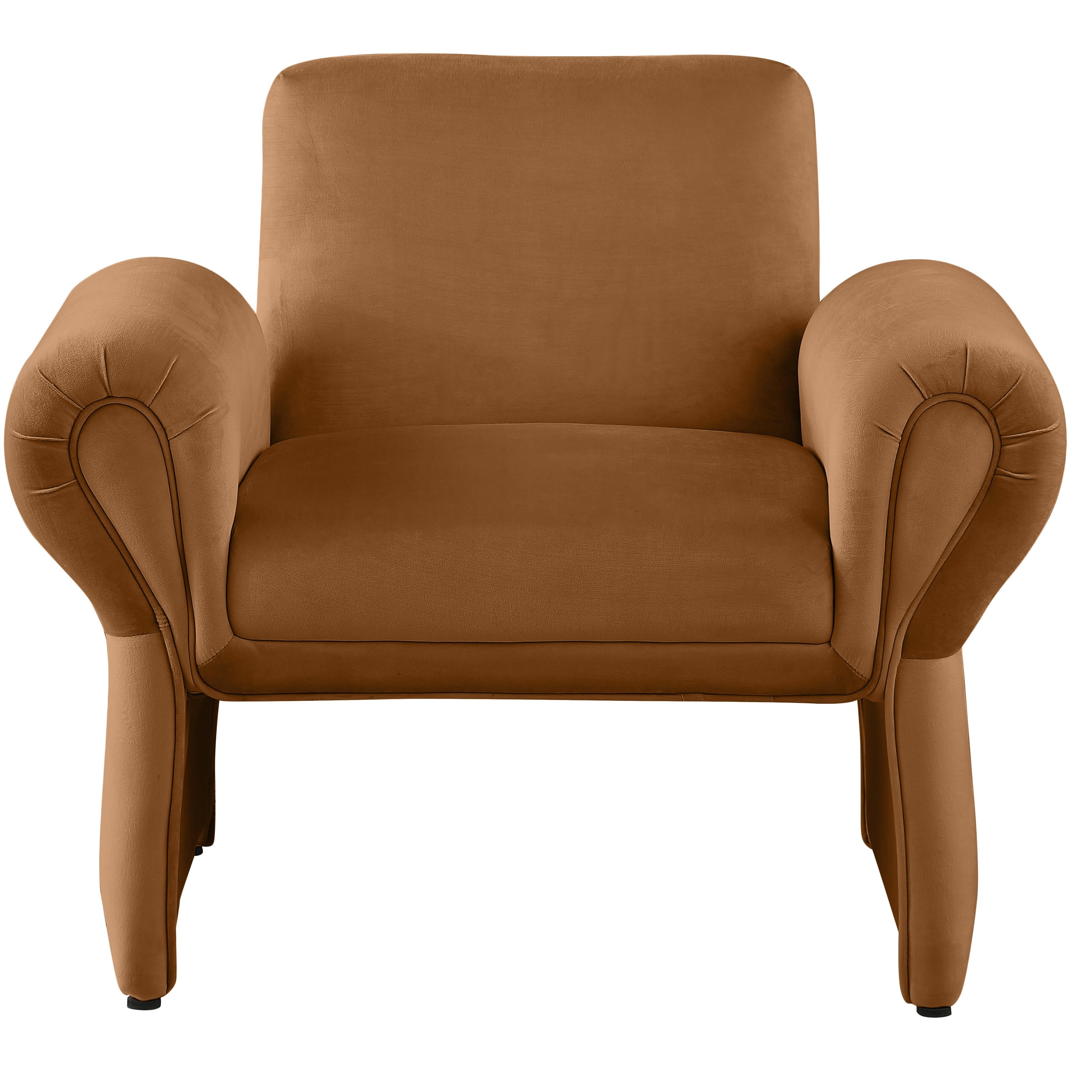 Meridian Fleurette Saddle Velvet Accent Chair