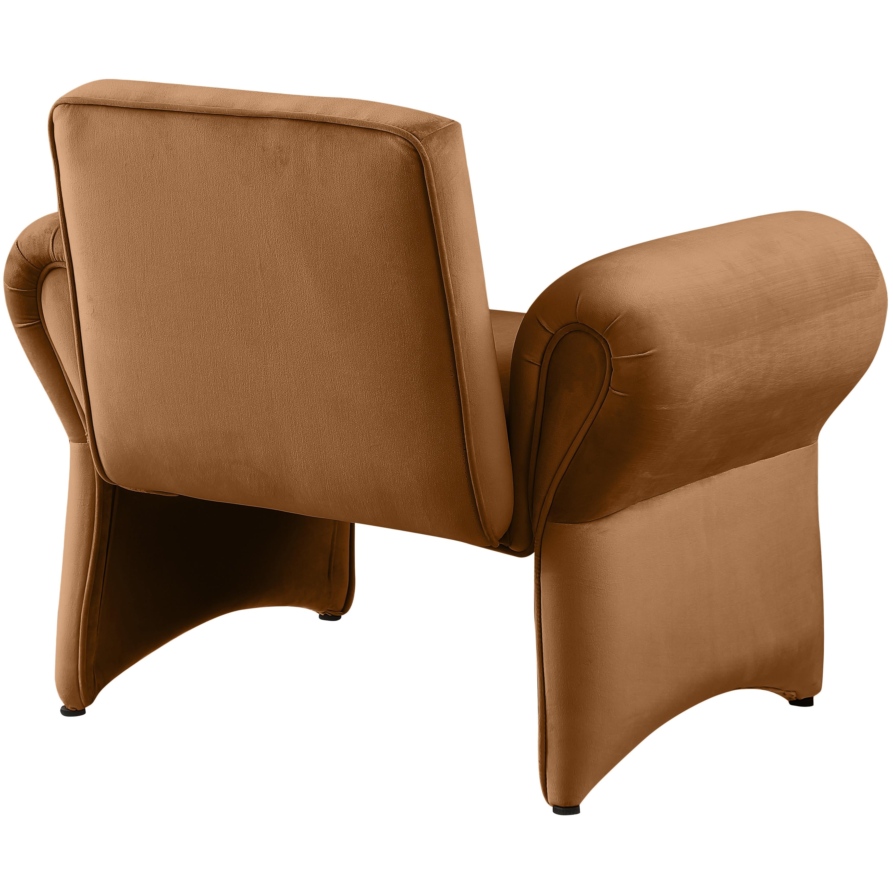 Meridian Fleurette Saddle Velvet Accent Chair