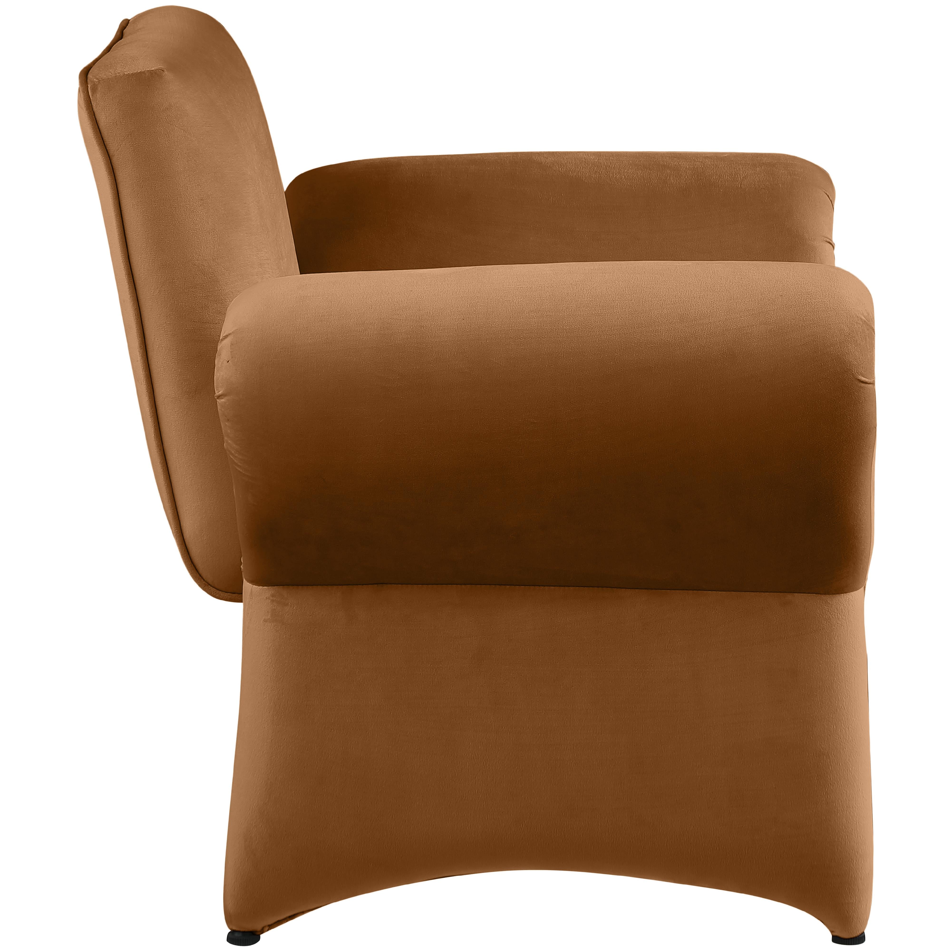 Meridian Fleurette Saddle Velvet Accent Chair