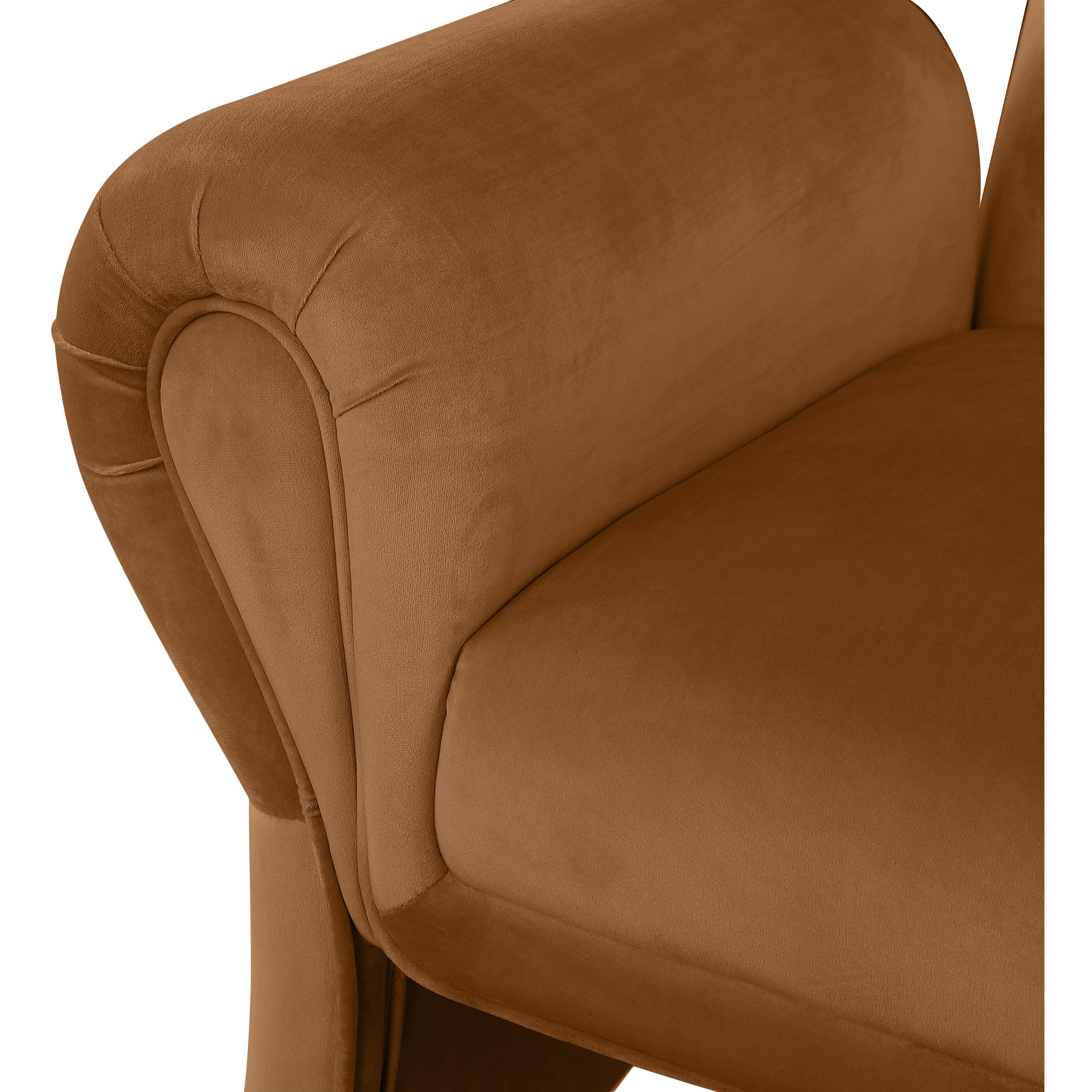 Meridian Fleurette Saddle Velvet Accent Chair
