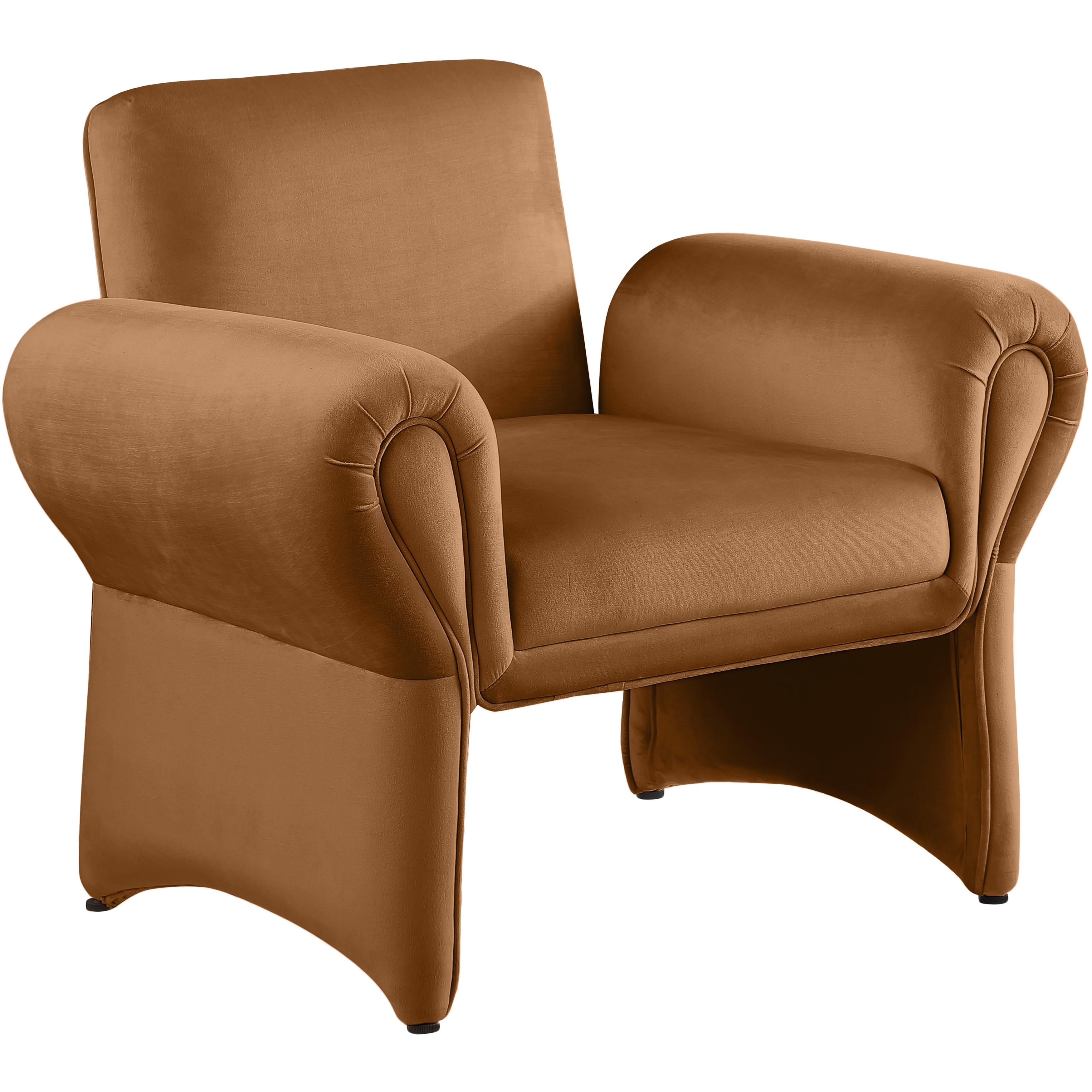 Meridian Fleurette Saddle Velvet Accent Chair