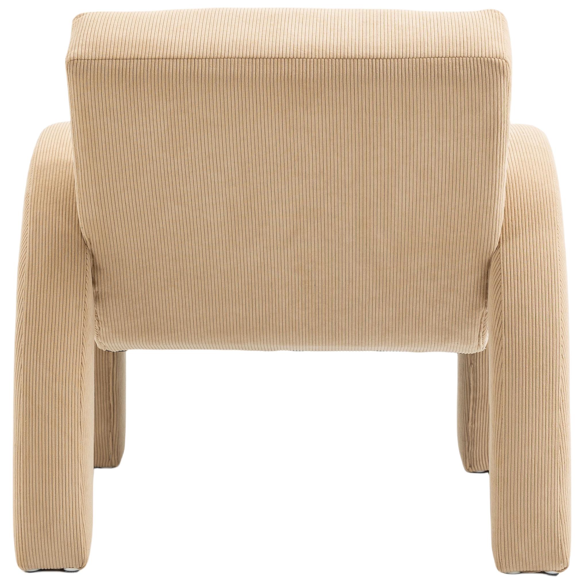 Meridian Corduroy Beige Corduroy Fabric Accent Chair