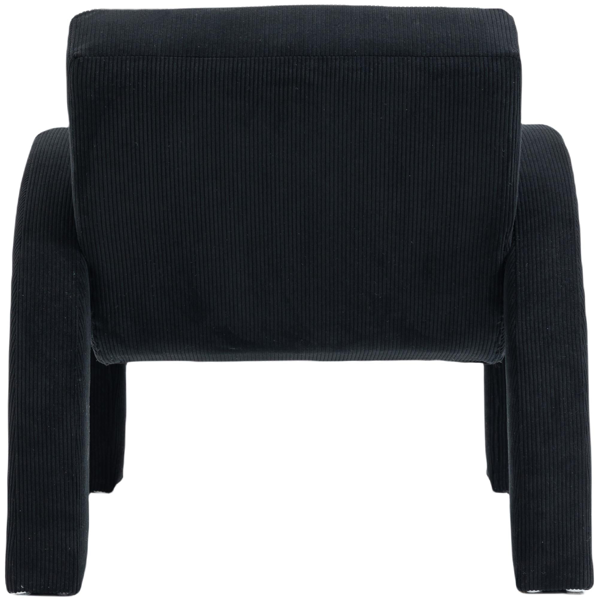 Meridian Corduroy Black Corduroy Fabric Accent Chair