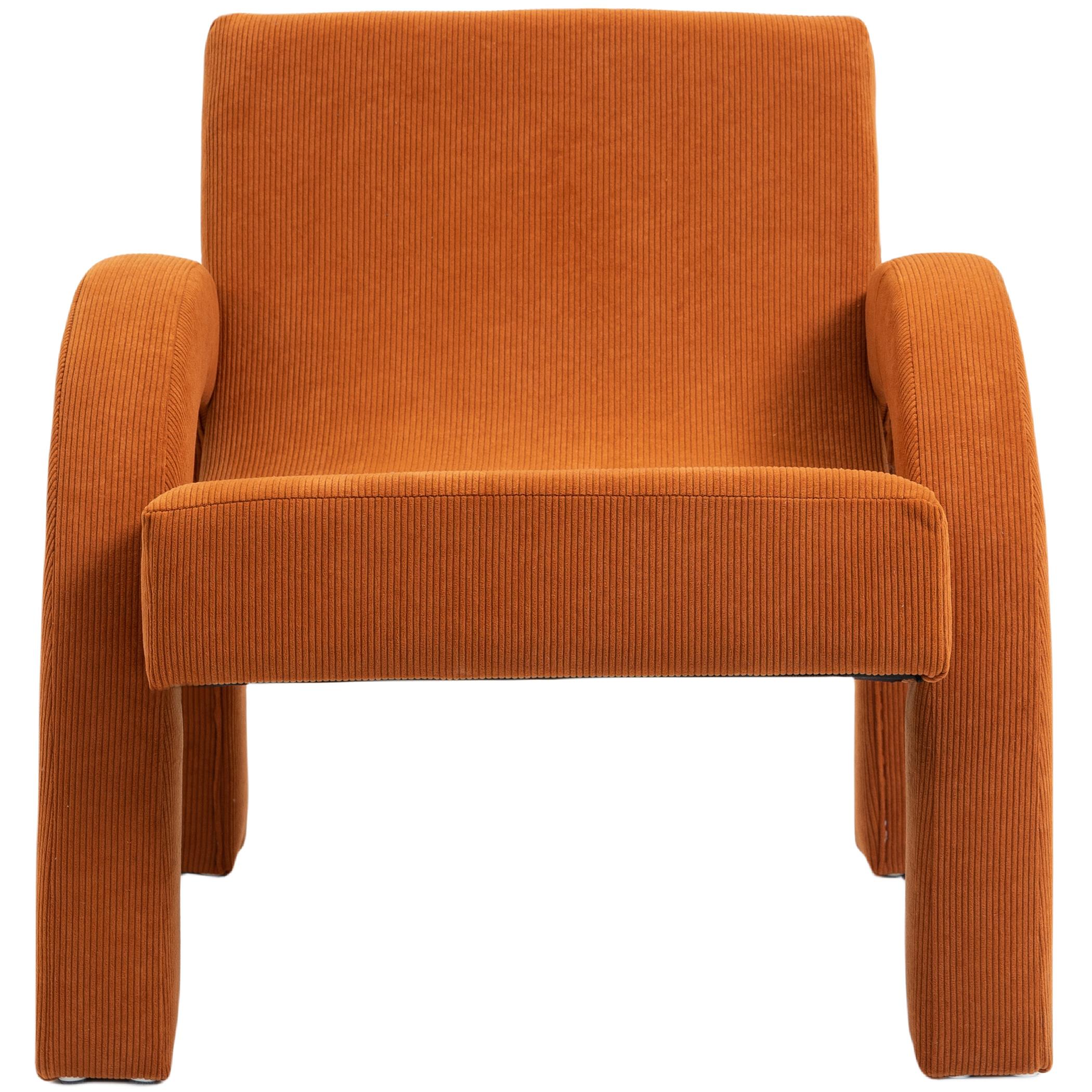 Meridian Corduroy Cognac Corduroy Fabric Accent Chair