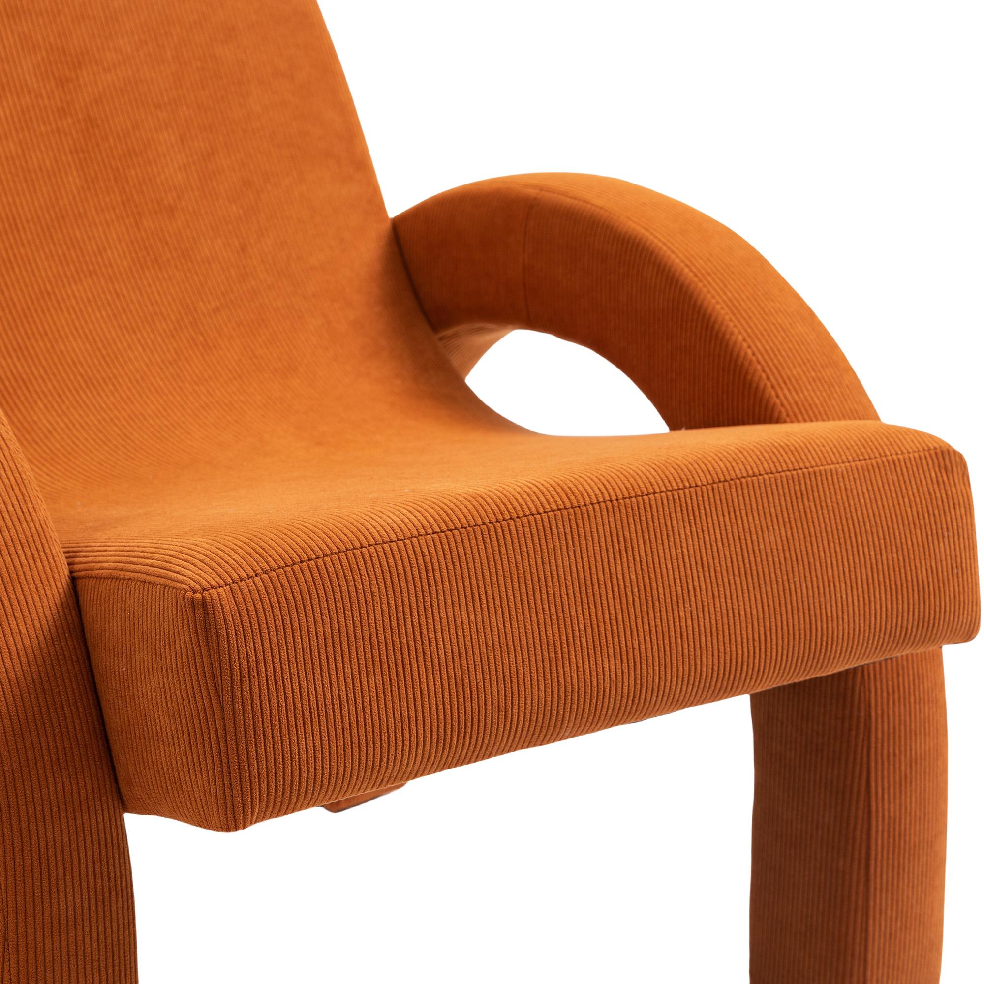 Meridian Corduroy Cognac Corduroy Fabric Accent Chair