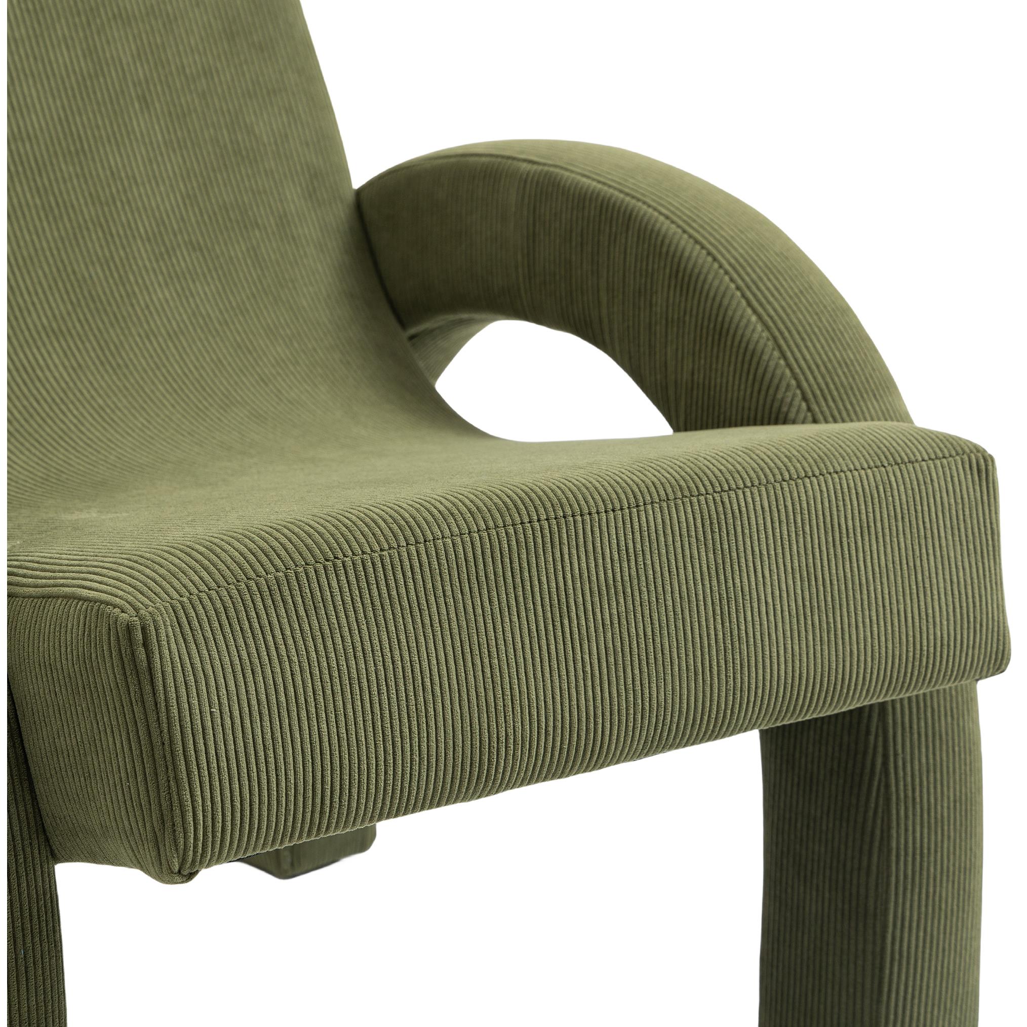 Meridian Corduroy Green Corduroy Fabric Accent Chair