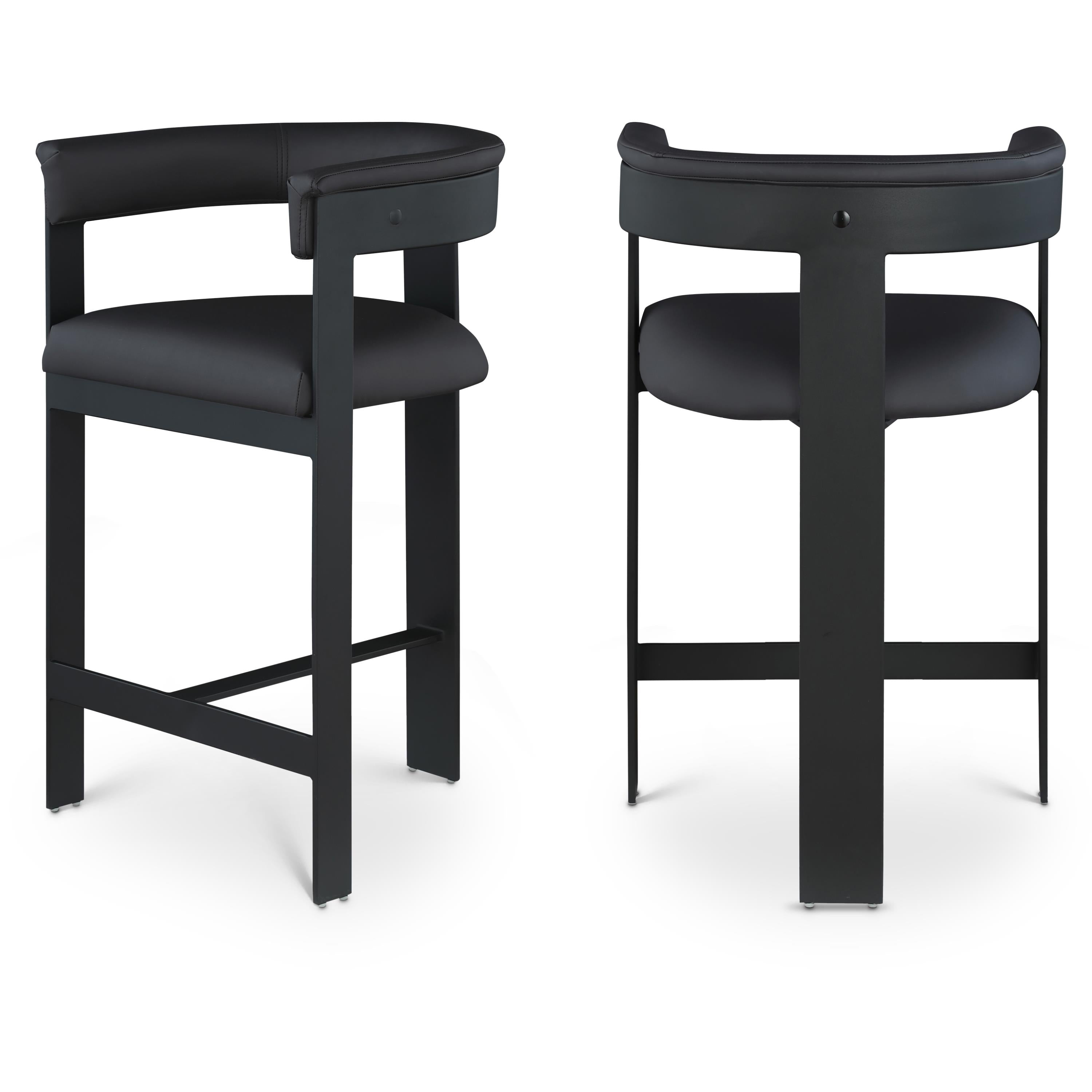 Meridian Romeo Black Vegan Leather Counter Stool