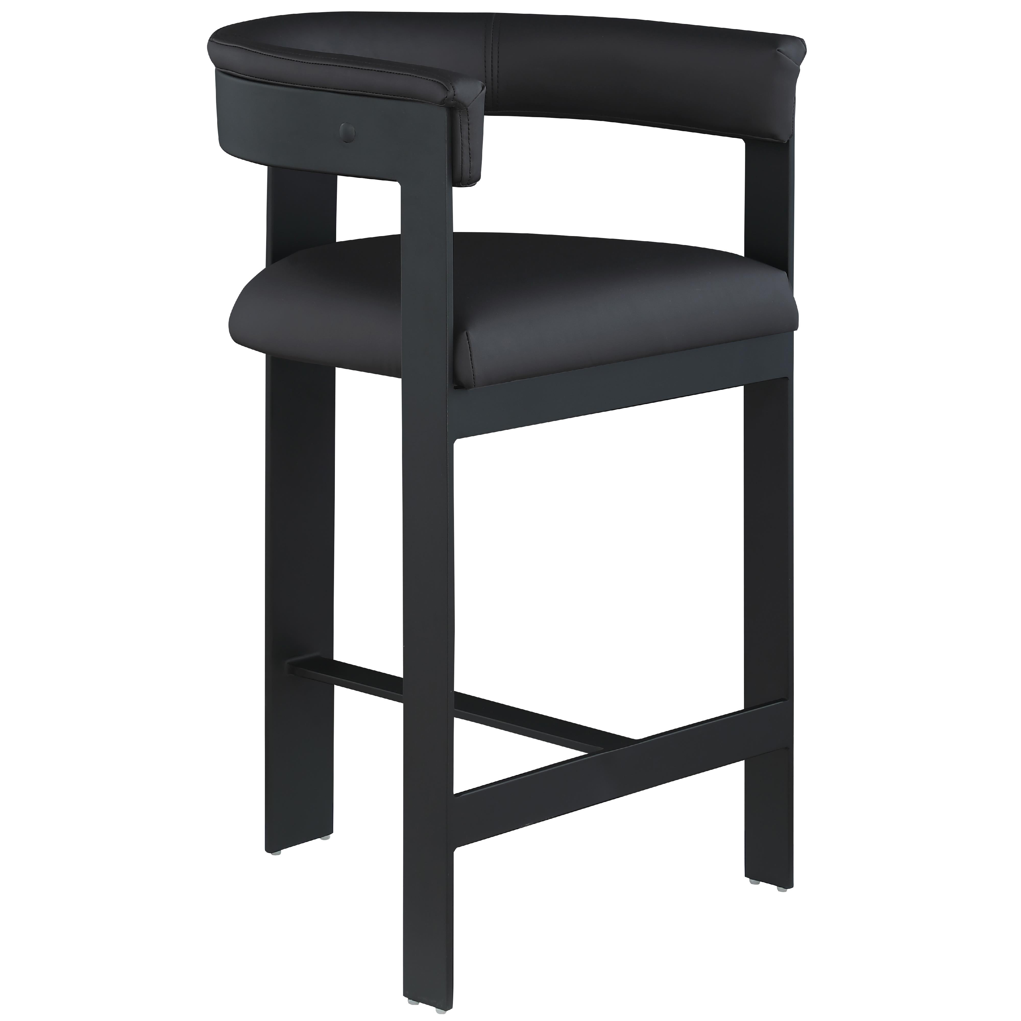 Meridian Romeo Black Vegan Leather Counter Stool