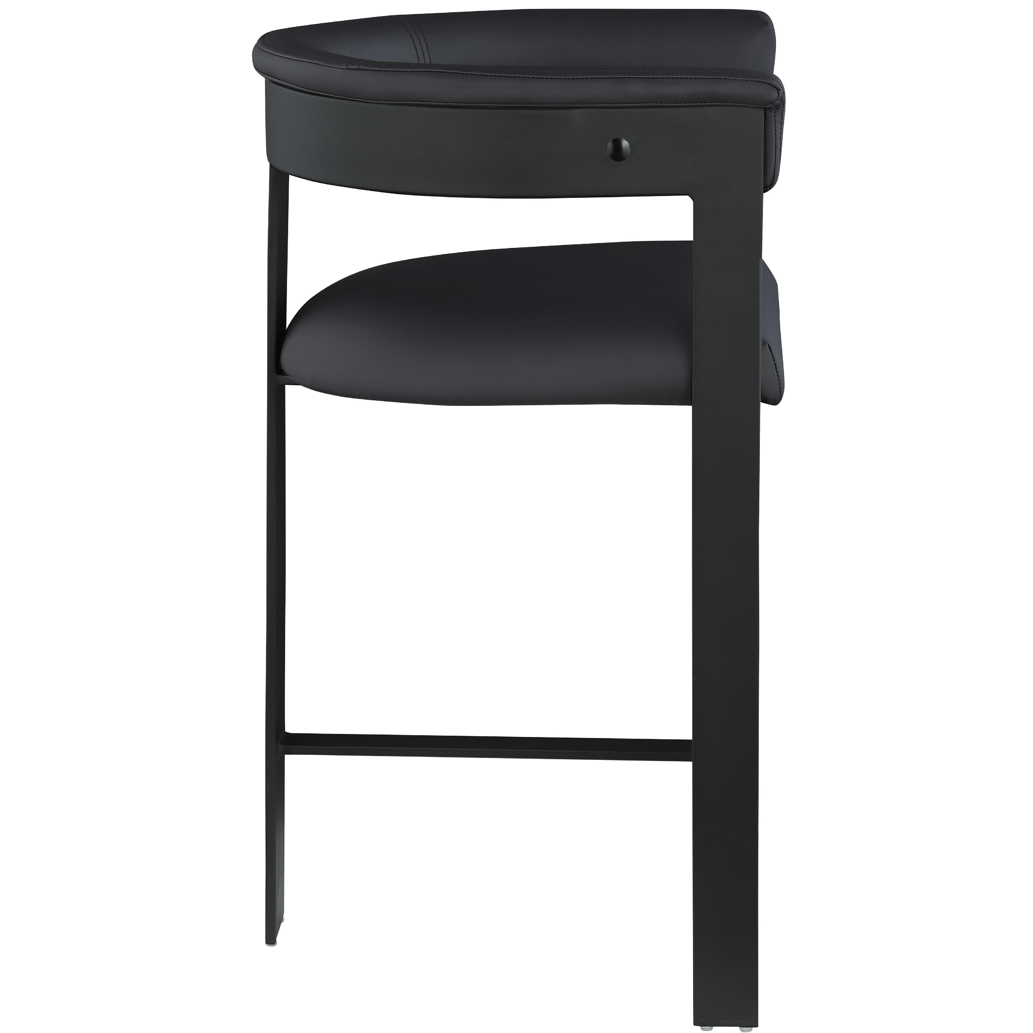 Meridian Romeo Black Vegan Leather Counter Stool