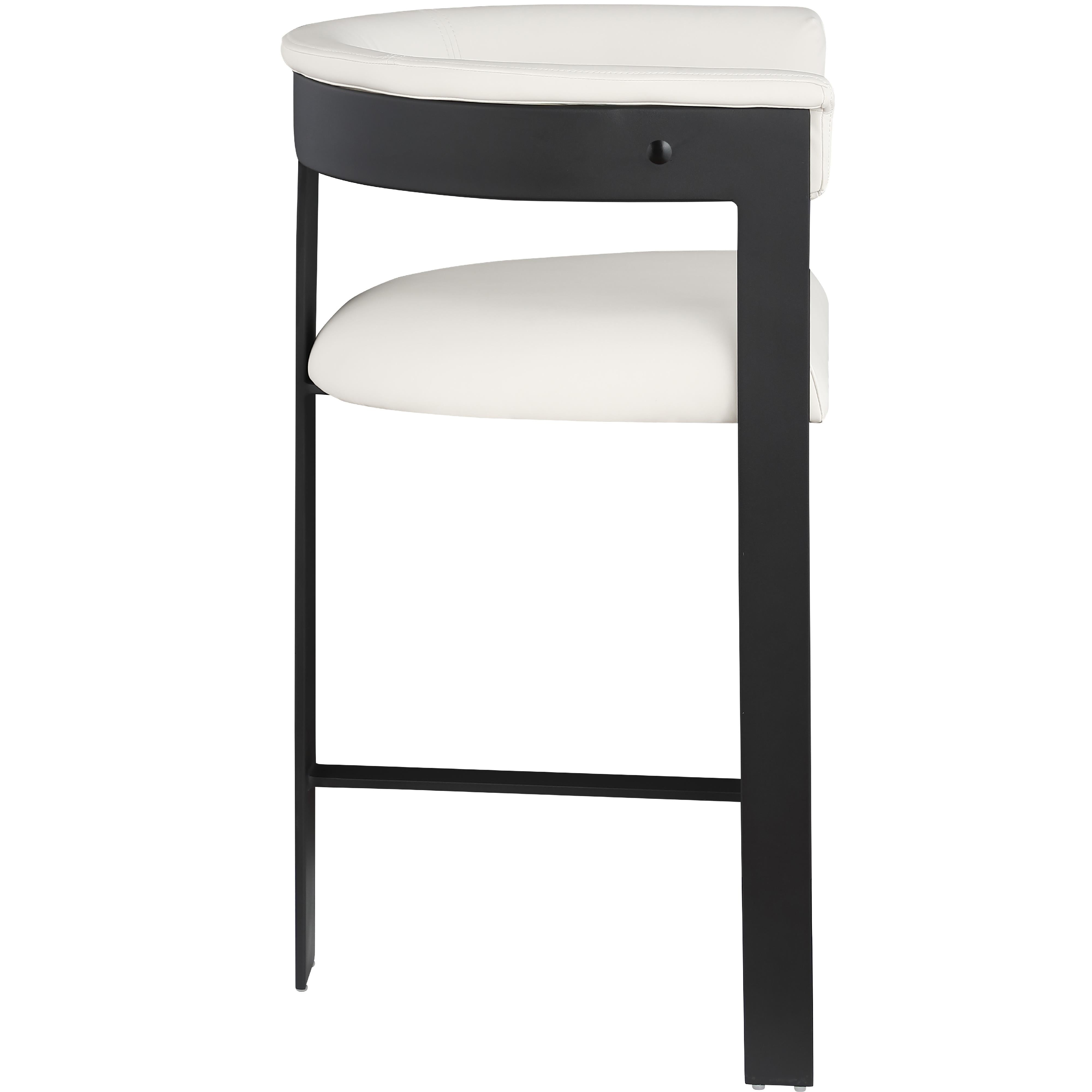 Meridian Romeo Cream Vegan Leather Counter Stool