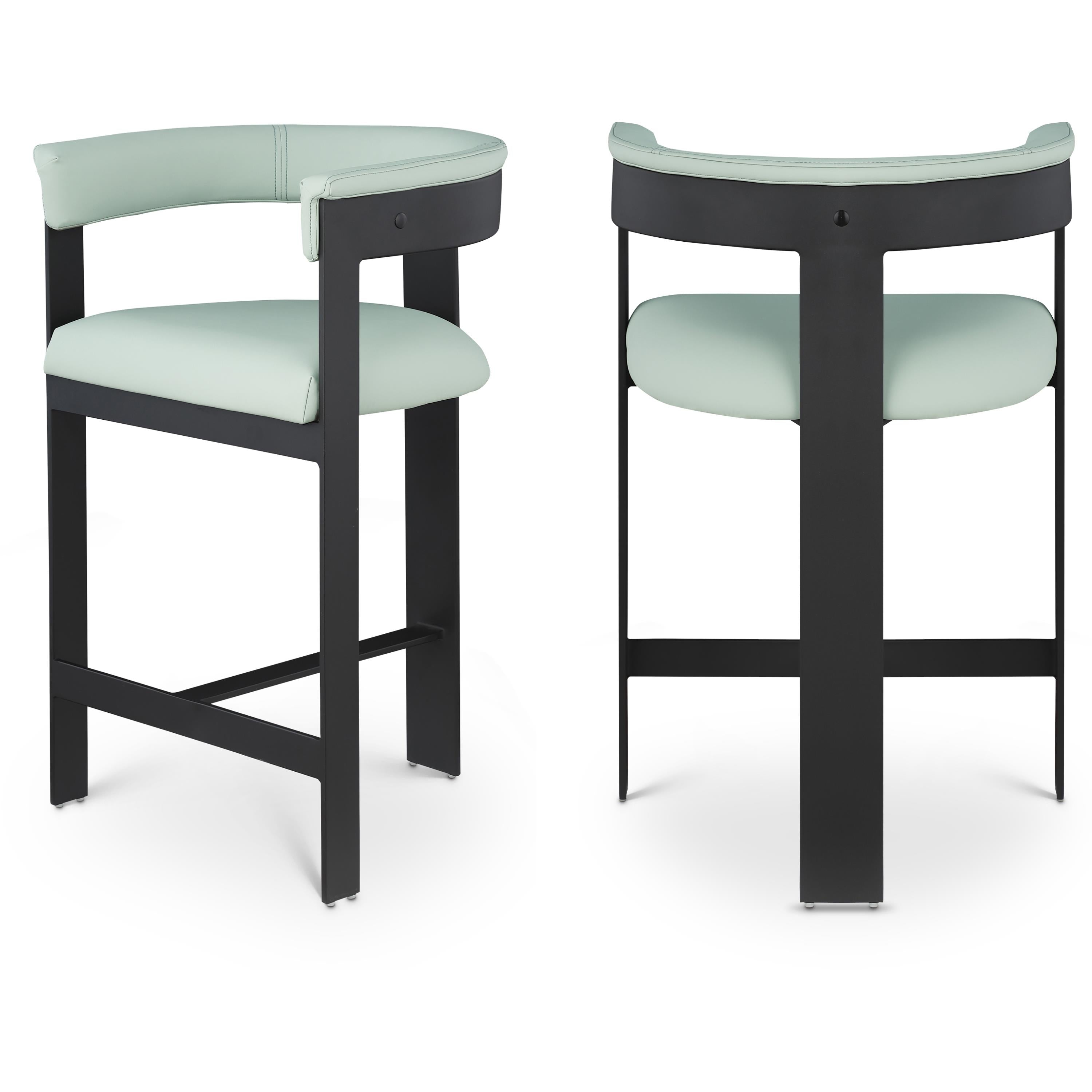 Meridian Romeo Mint Green Vegan Leather Counter Stool
