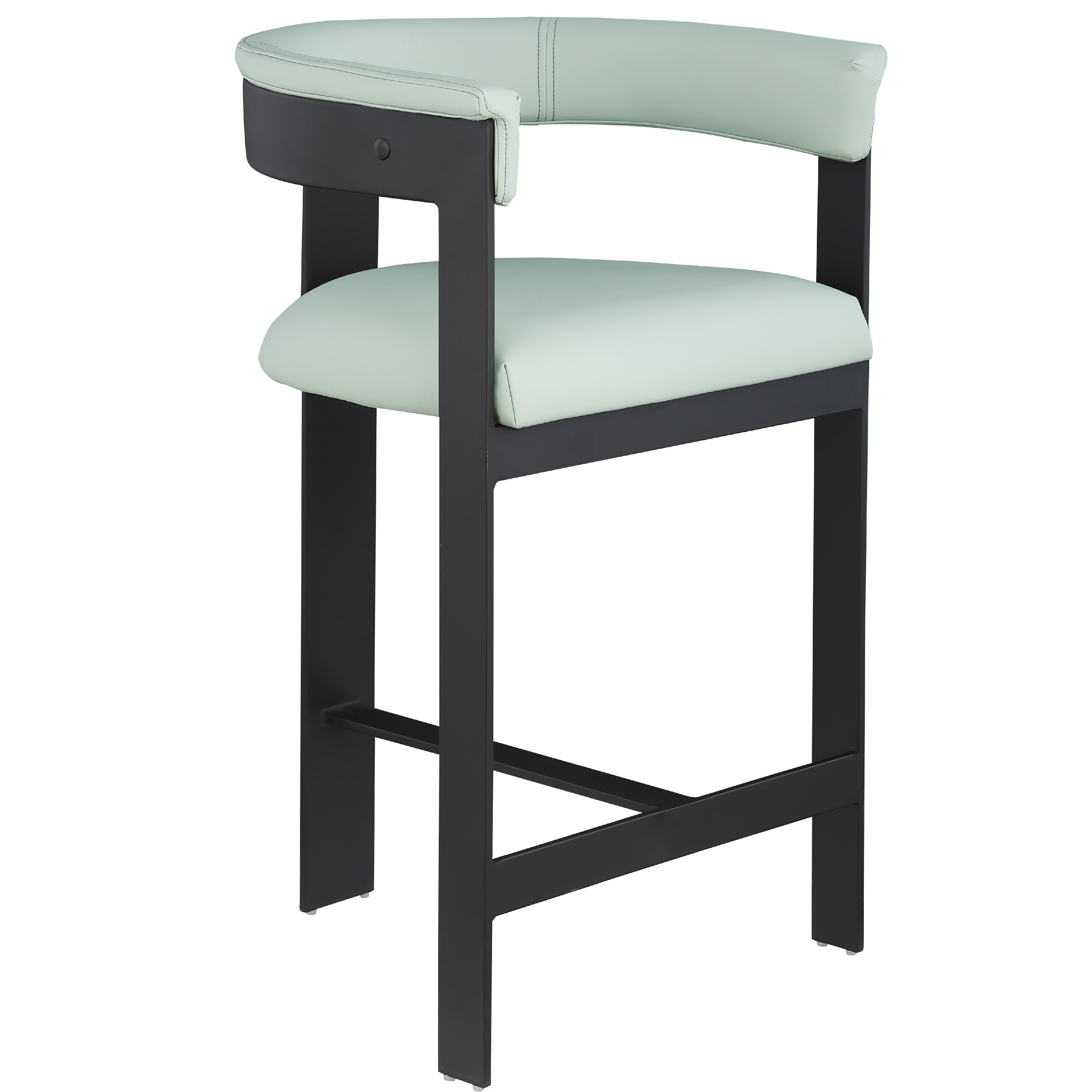 Meridian Romeo Mint Green Vegan Leather Counter Stool