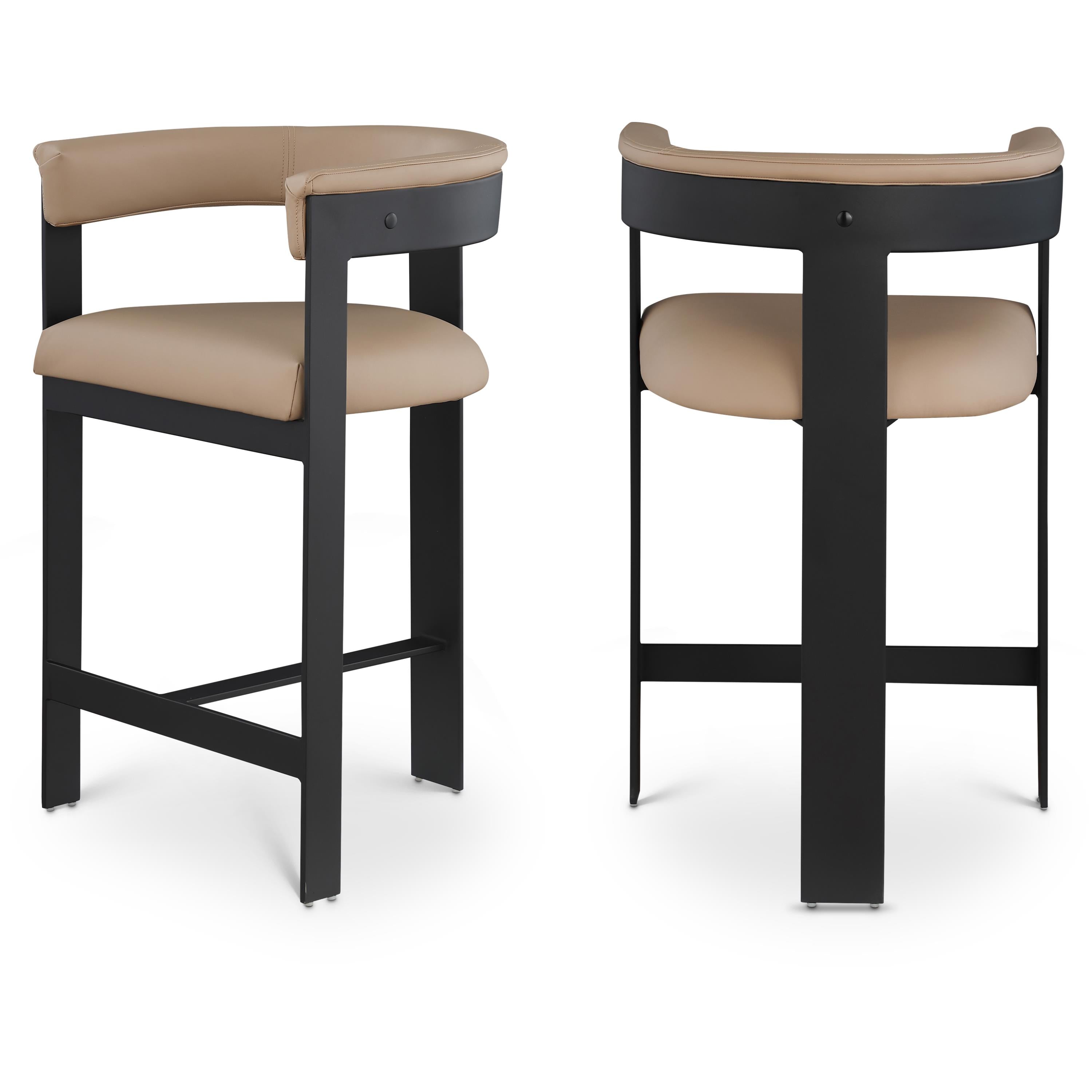 Meridian Romeo Tan Vegan Leather Counter Stool
