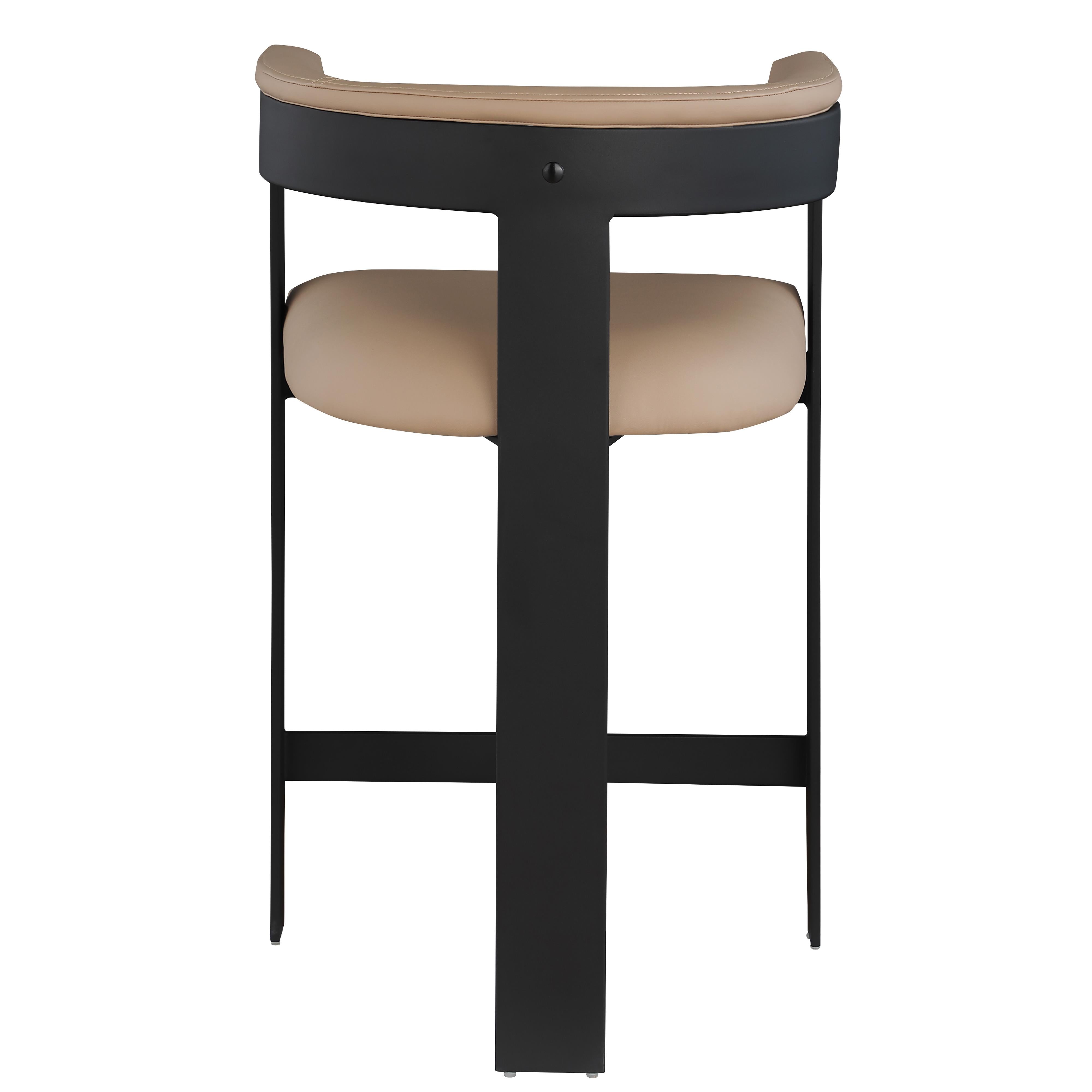 Meridian Romeo Tan Vegan Leather Counter Stool