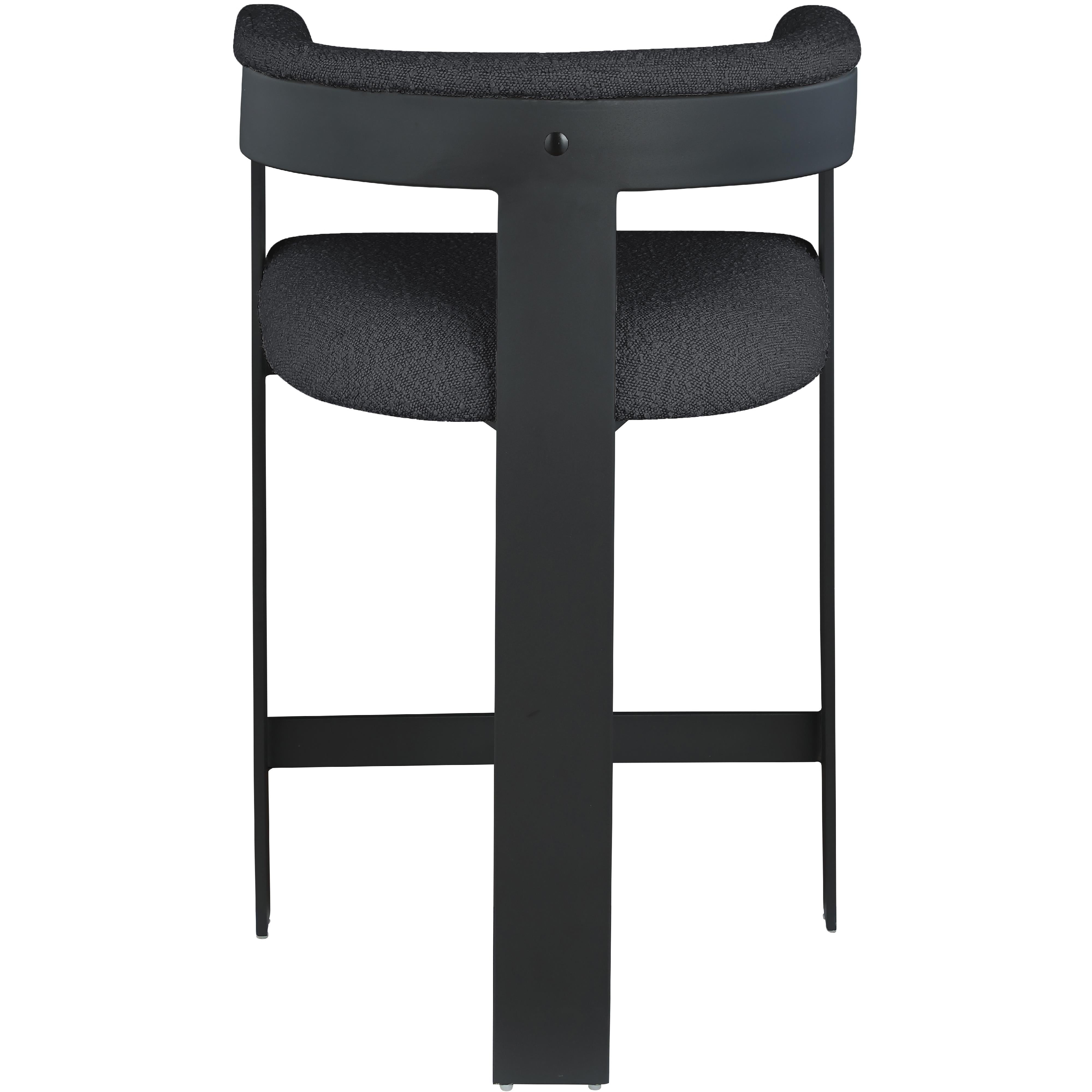 Meridian Romeo Black Boucle Fabric Counter Stool