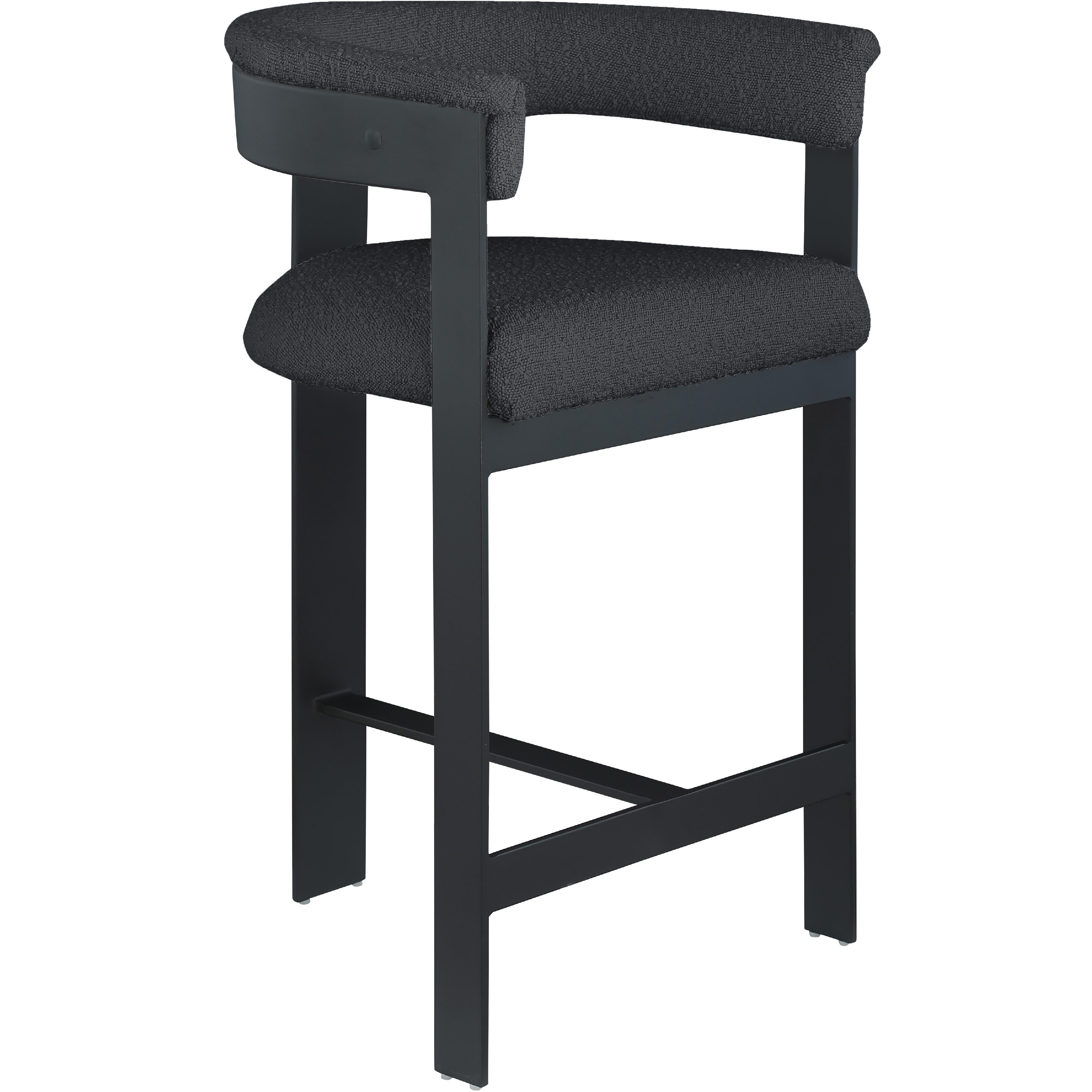 Meridian Romeo Black Boucle Fabric Counter Stool