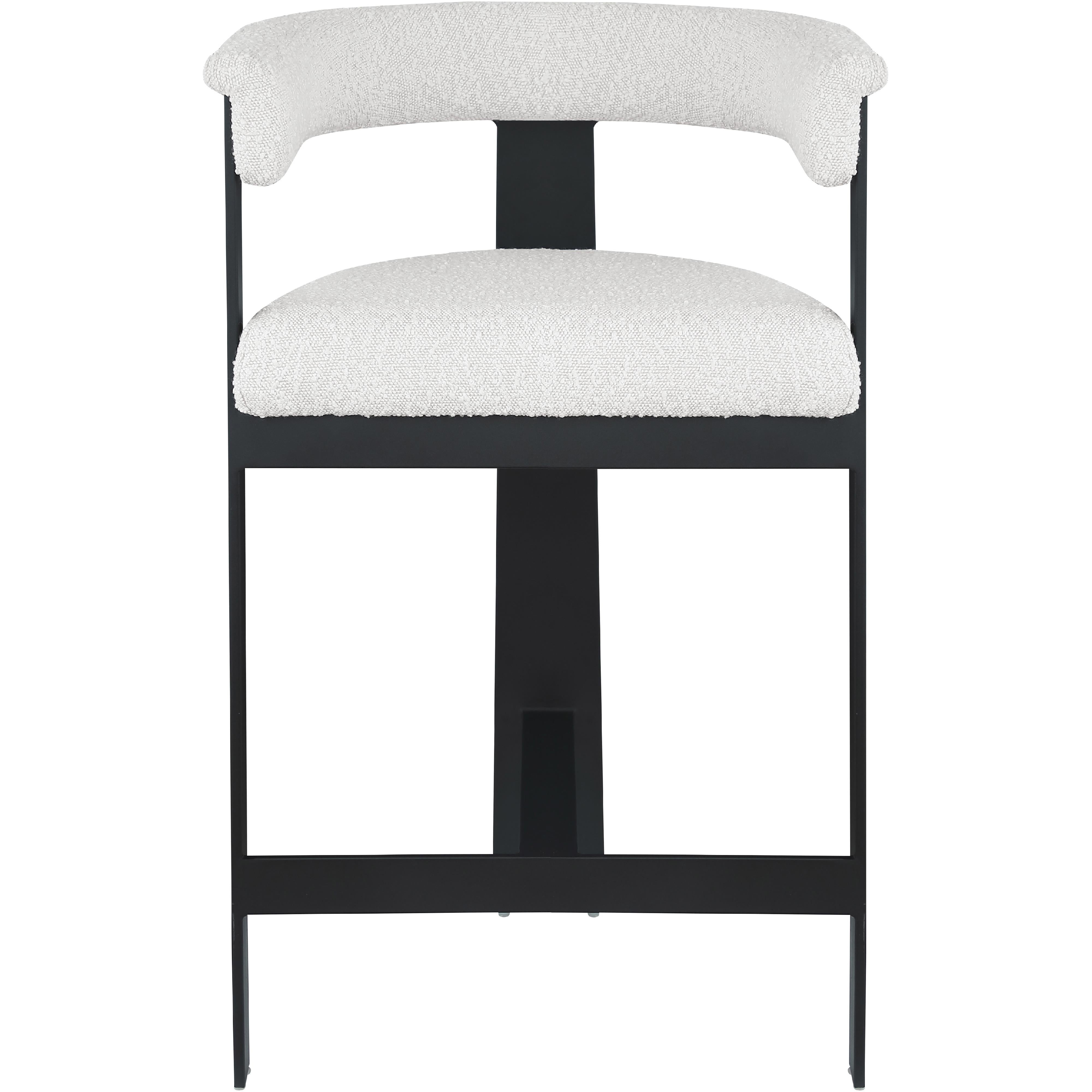 Meridian Romeo Cream Boucle Fabric Counter Stool