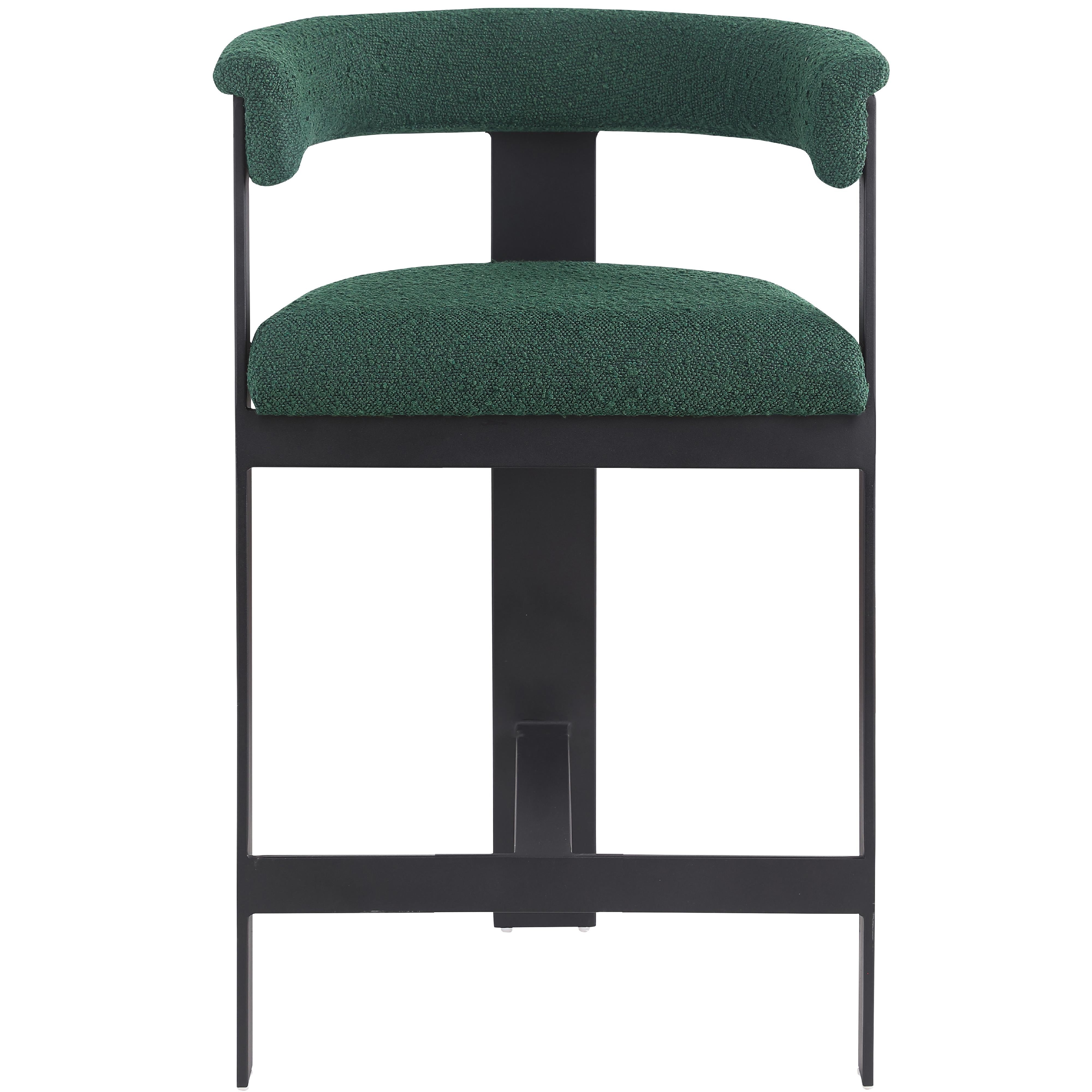 Meridian Romeo Green Boucle Fabric Counter Stool