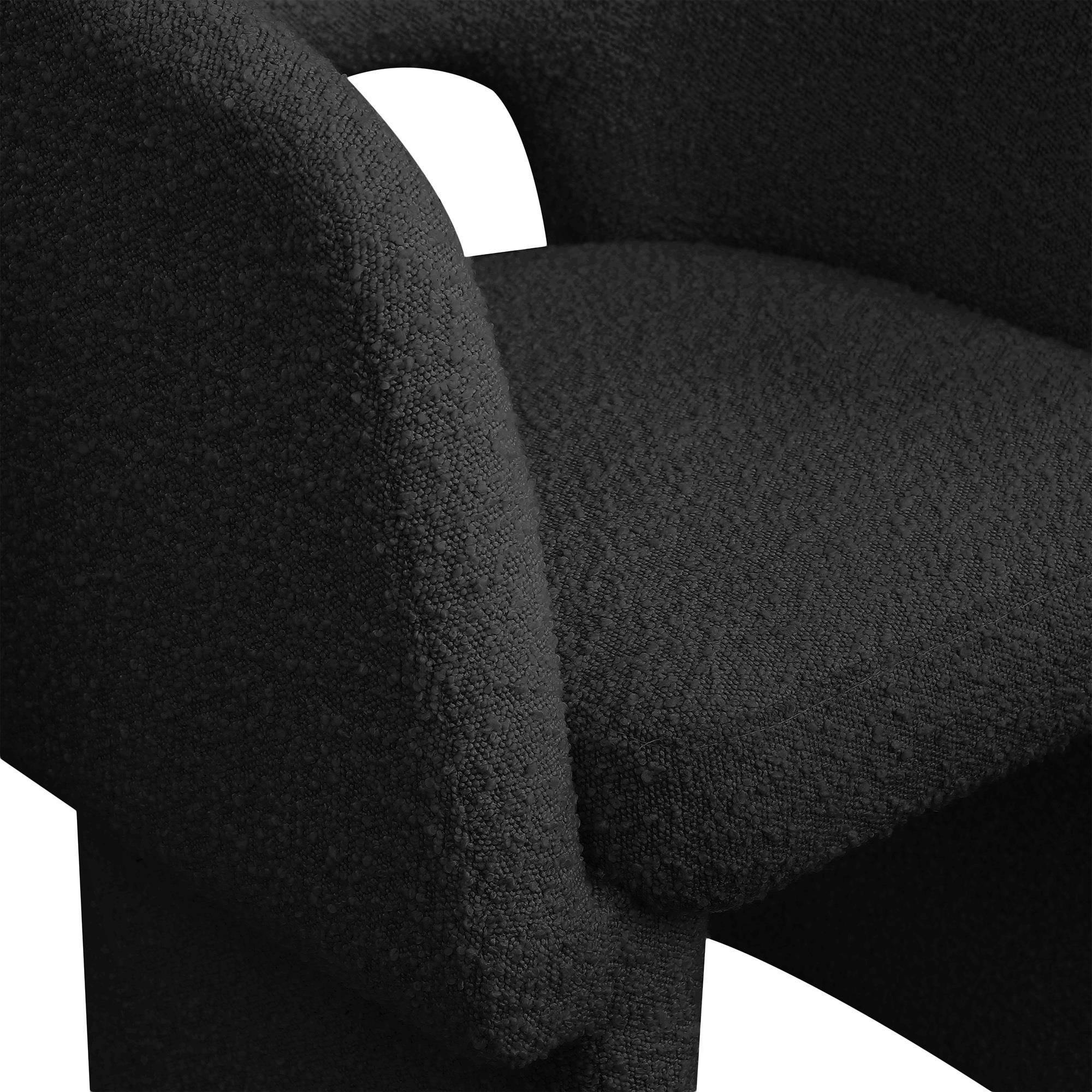 Meridian Emmet Black Boucle Fabric Dining Chair / Accent Chair
