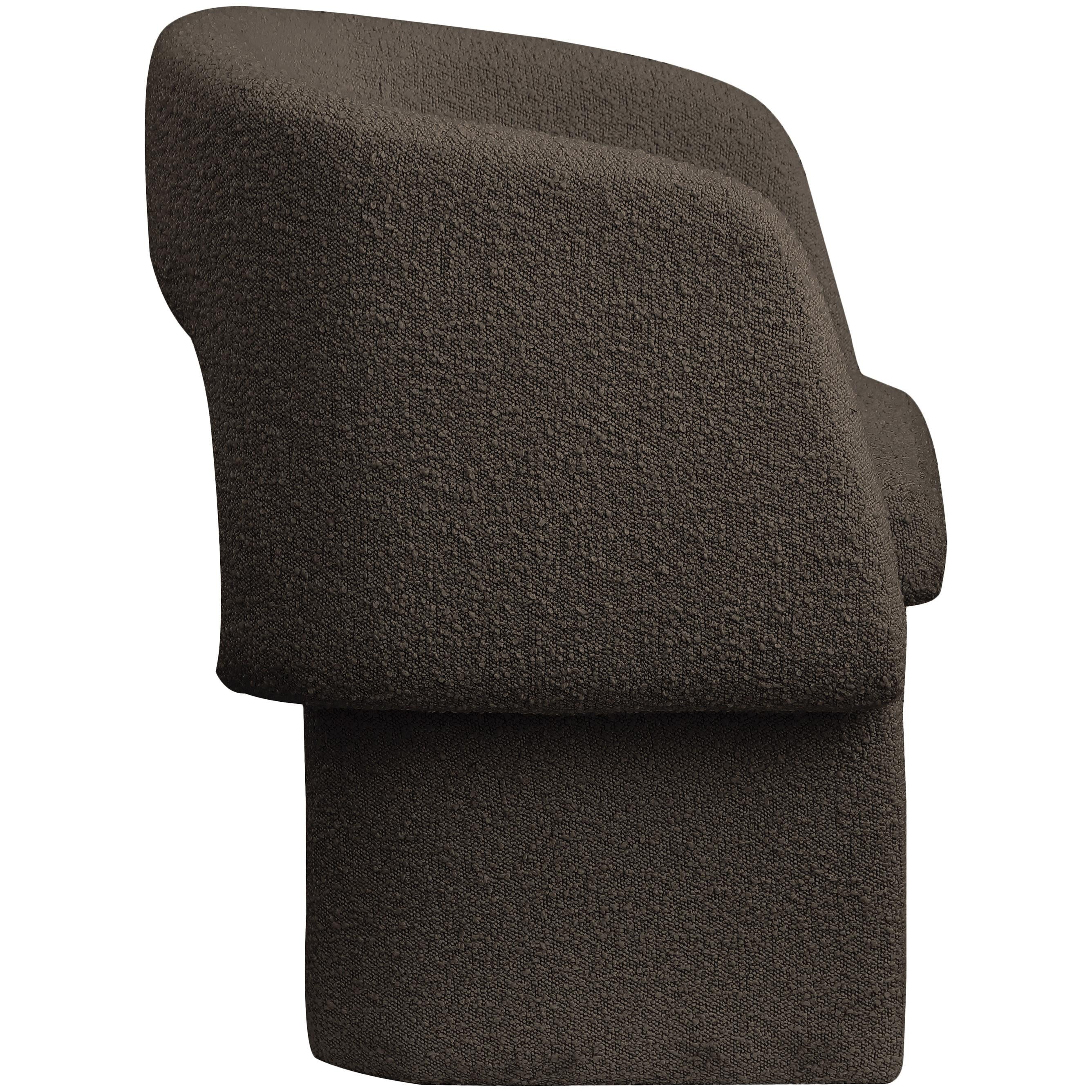 Meridian Emmet Brown Boucle Fabric Dining Chair / Accent Chair