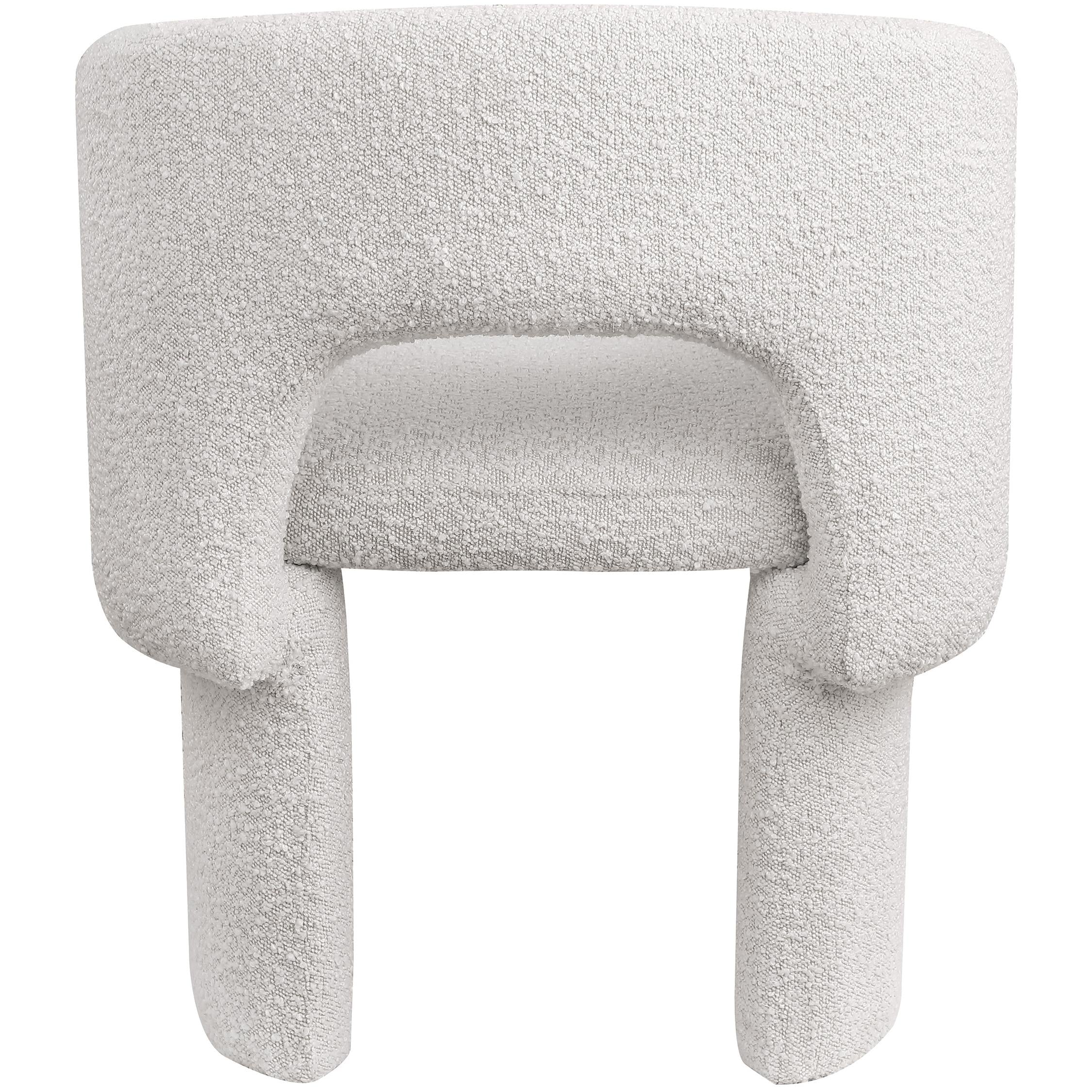 Meridian Emmet Cream Boucle Fabric Dining Chair / Accent Chair