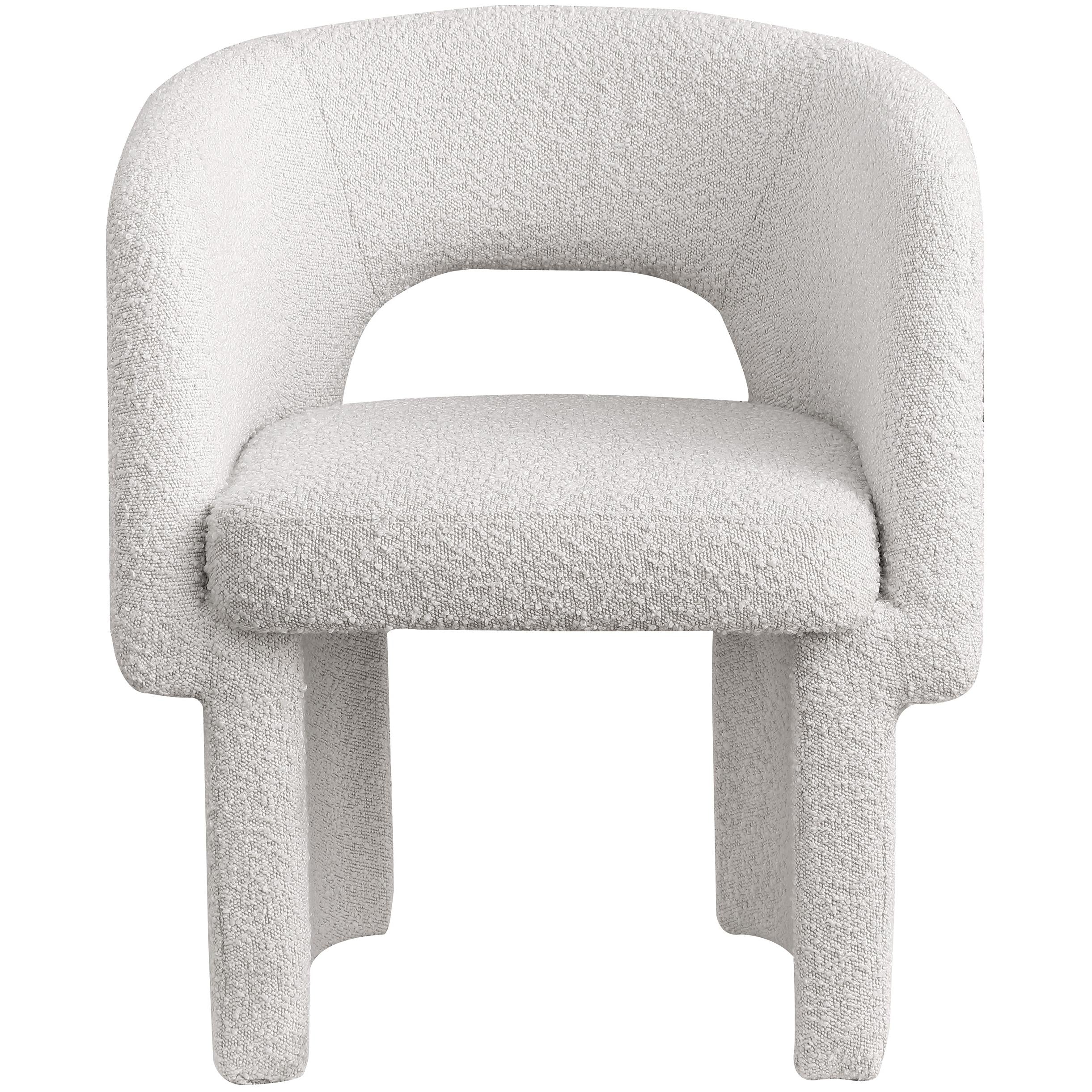 Meridian Emmet Cream Boucle Fabric Dining Chair / Accent Chair