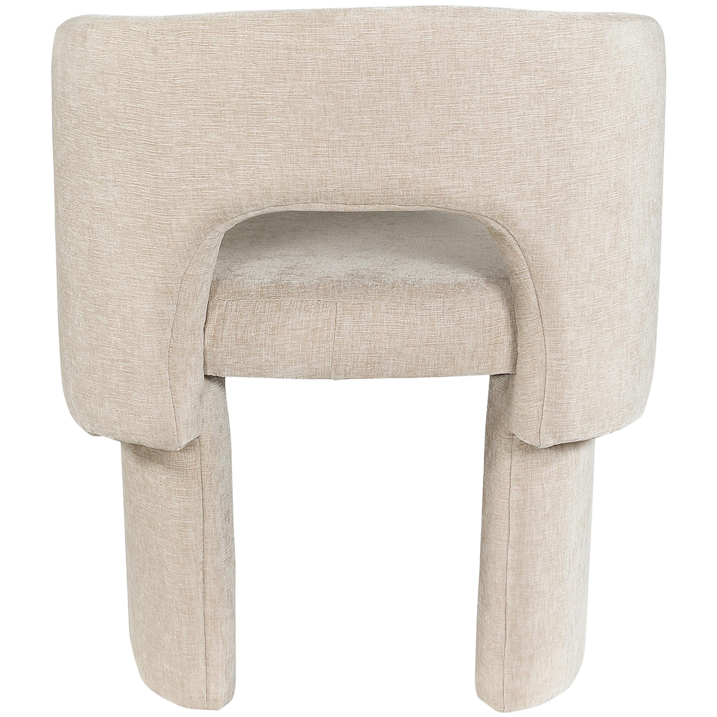 Meridian Emmet Beige Chenille Fabric Dining Chair / Accent Chair