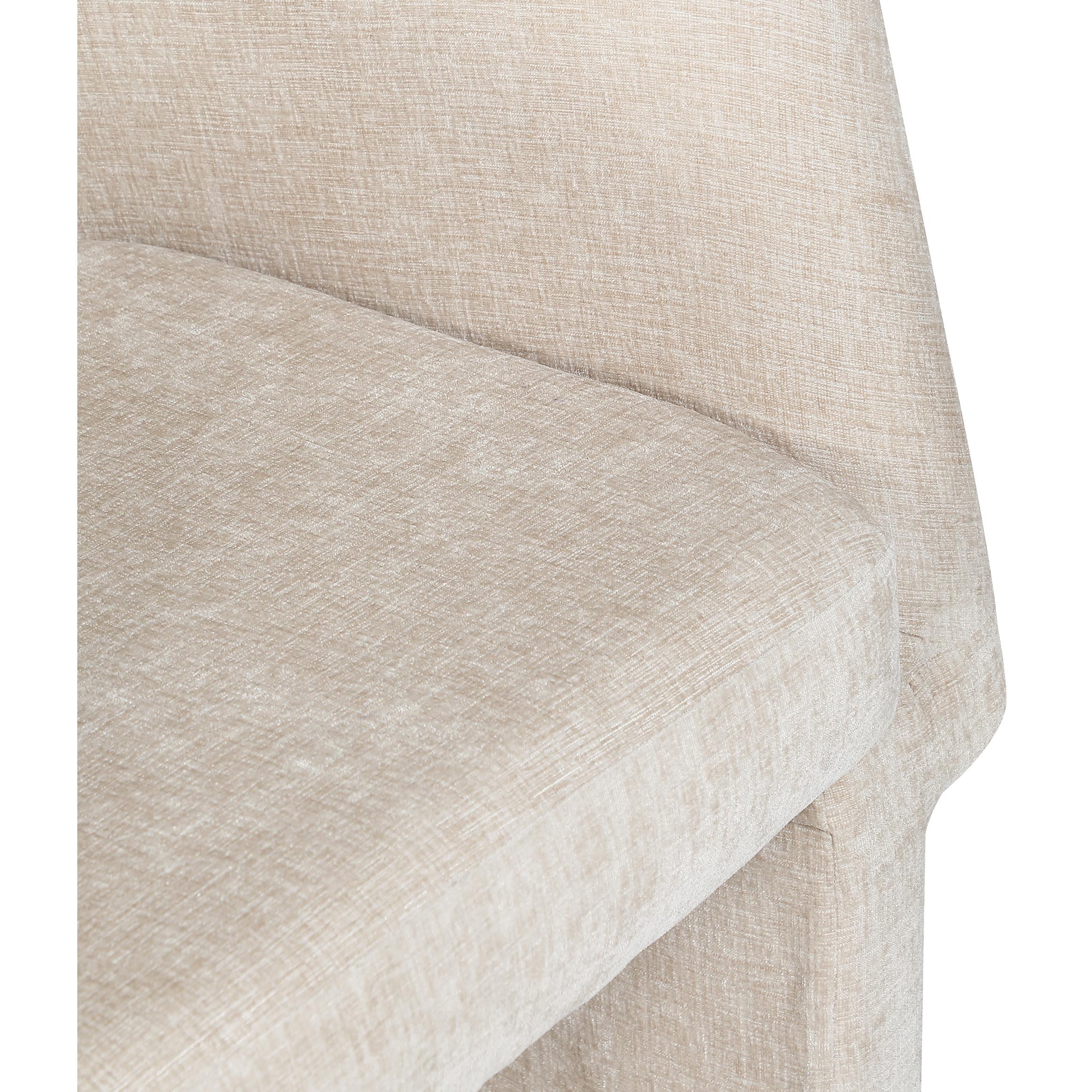 Meridian Emmet Beige Chenille Fabric Dining Chair / Accent Chair