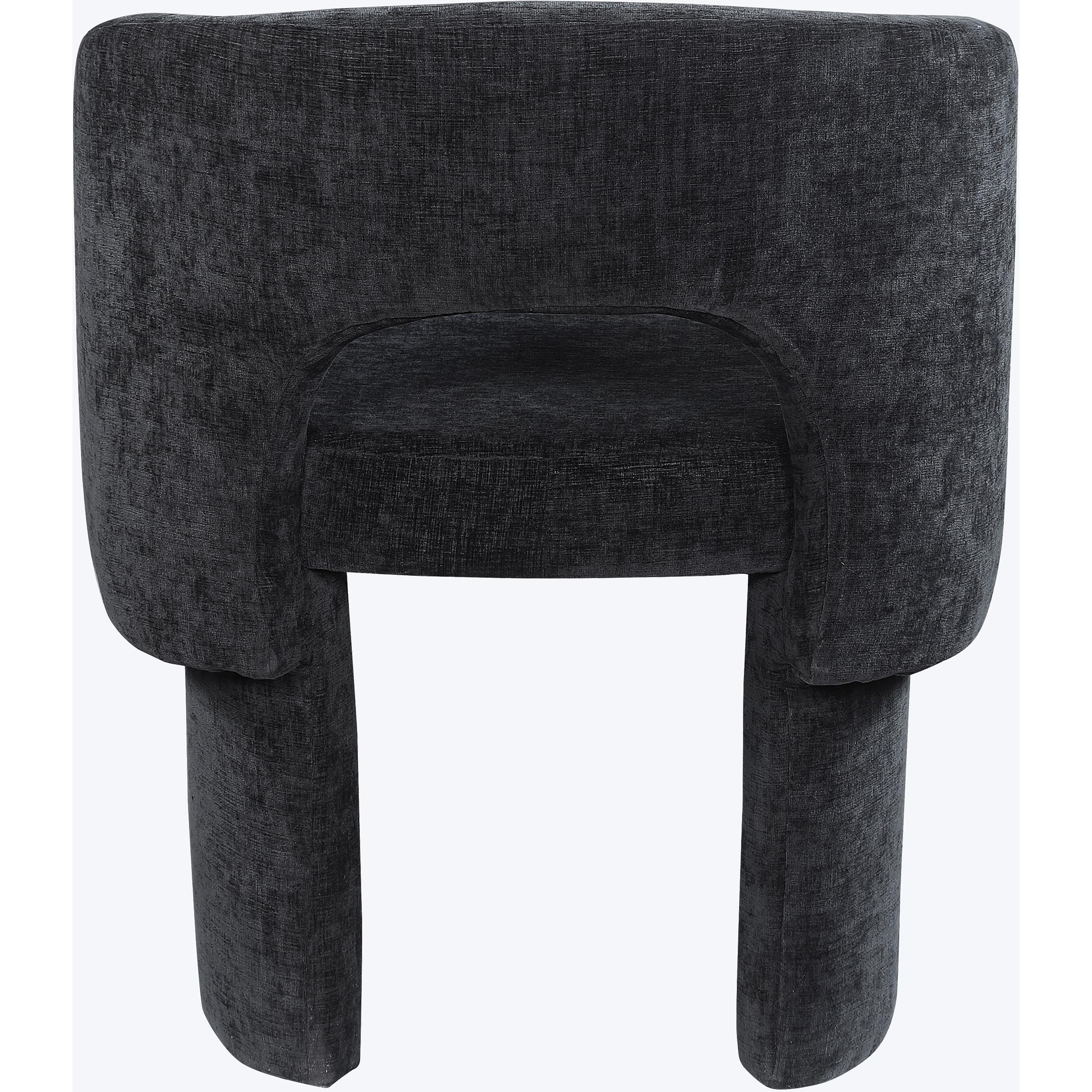Meridian Emmet Black Chenille Fabric Dining Chair / Accent Chair