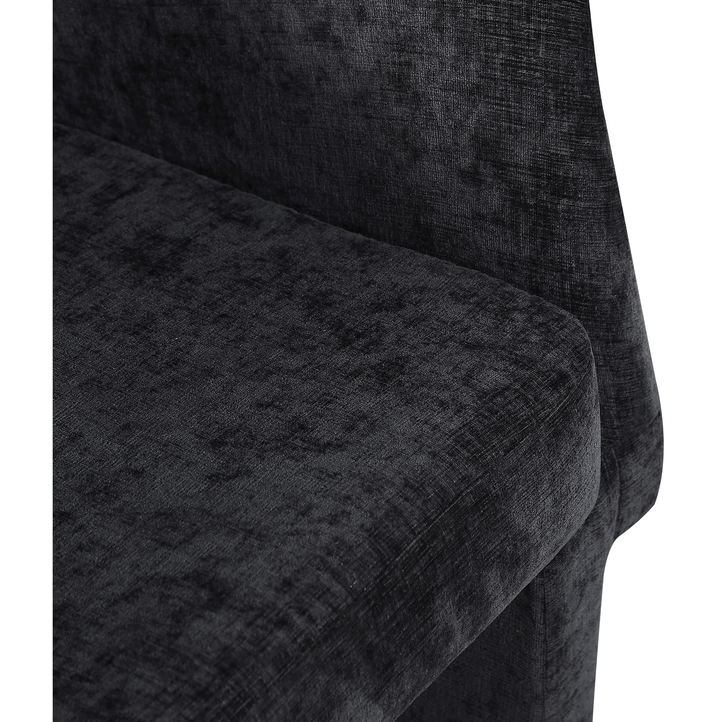 Meridian Emmet Black Chenille Fabric Dining Chair / Accent Chair