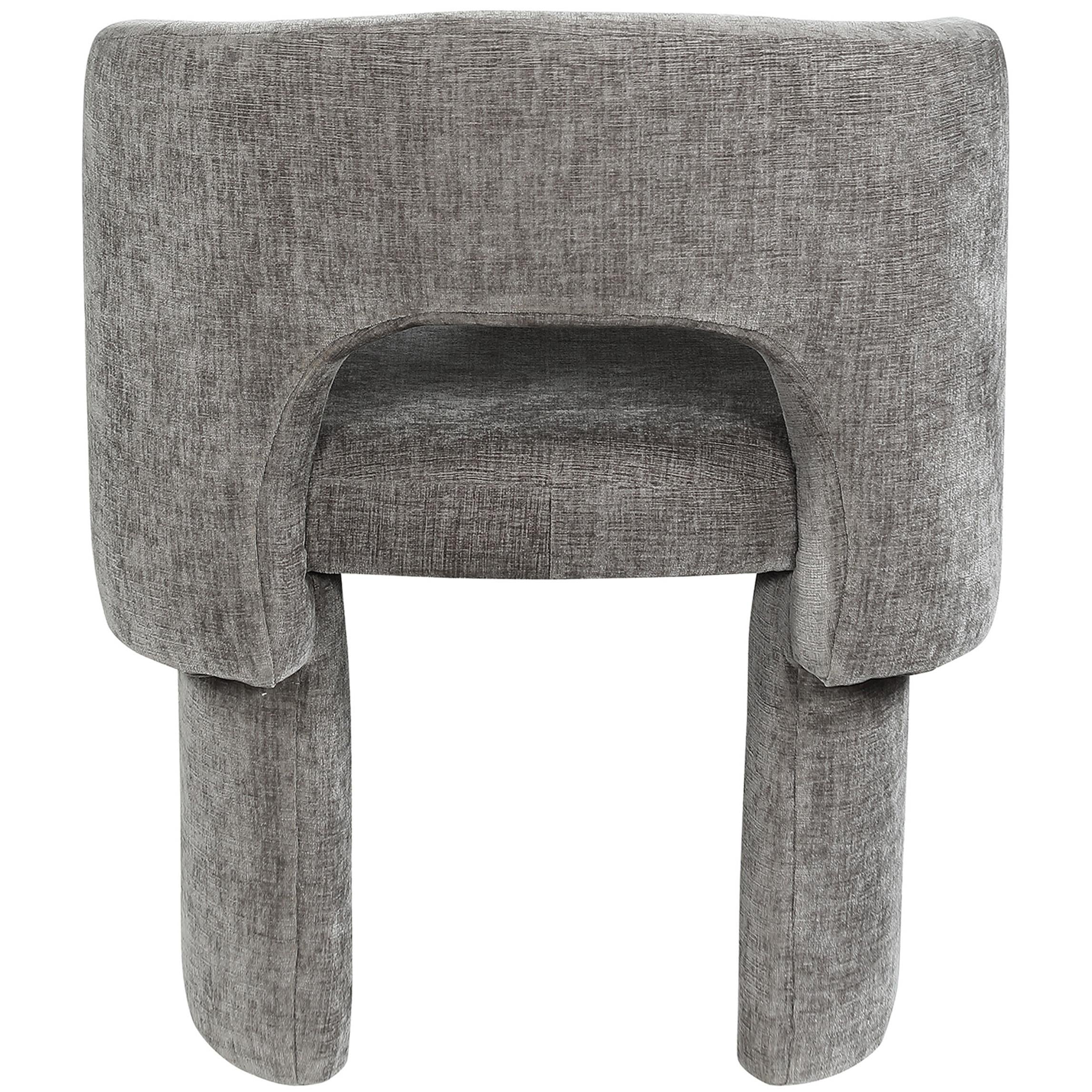 Meridian Emmet Grey Chenille Fabric Dining Chair / Accent Chair