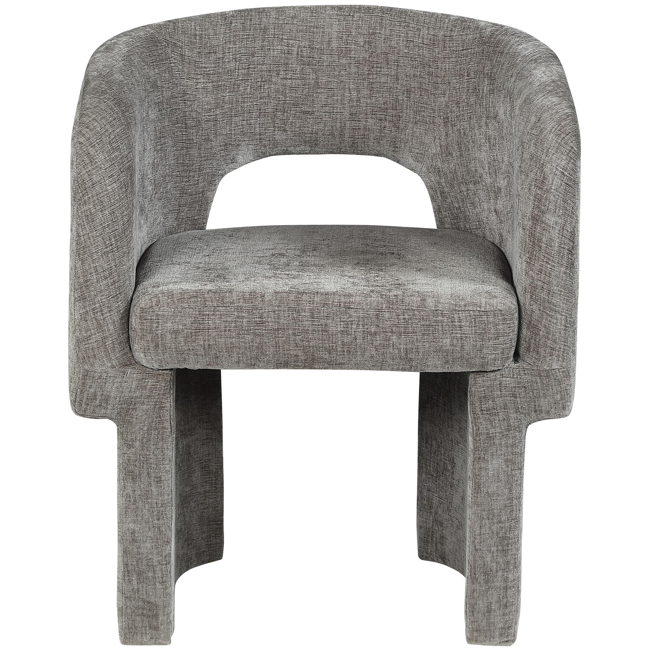 Meridian Emmet Grey Chenille Fabric Dining Chair / Accent Chair
