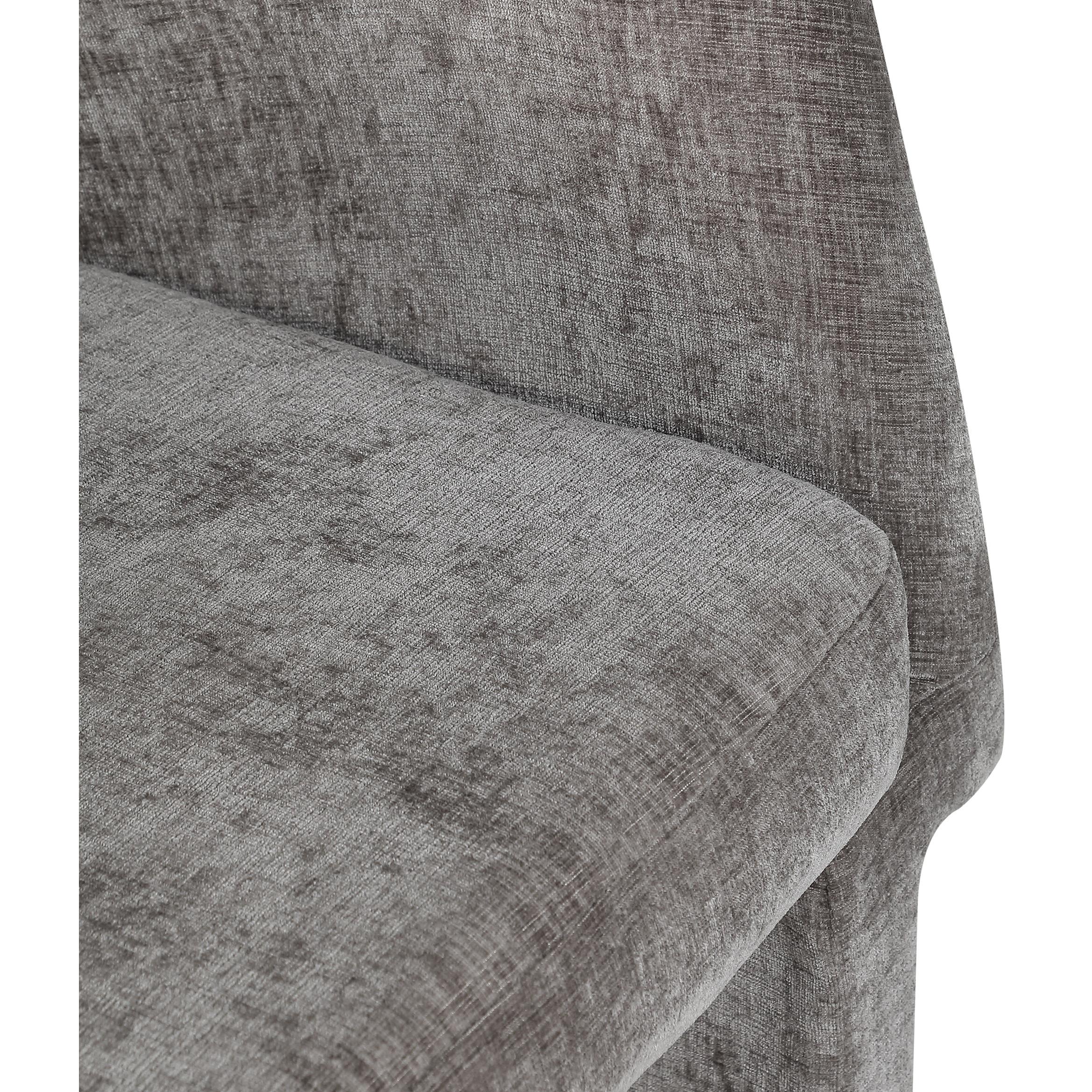 Meridian Emmet Grey Chenille Fabric Dining Chair / Accent Chair