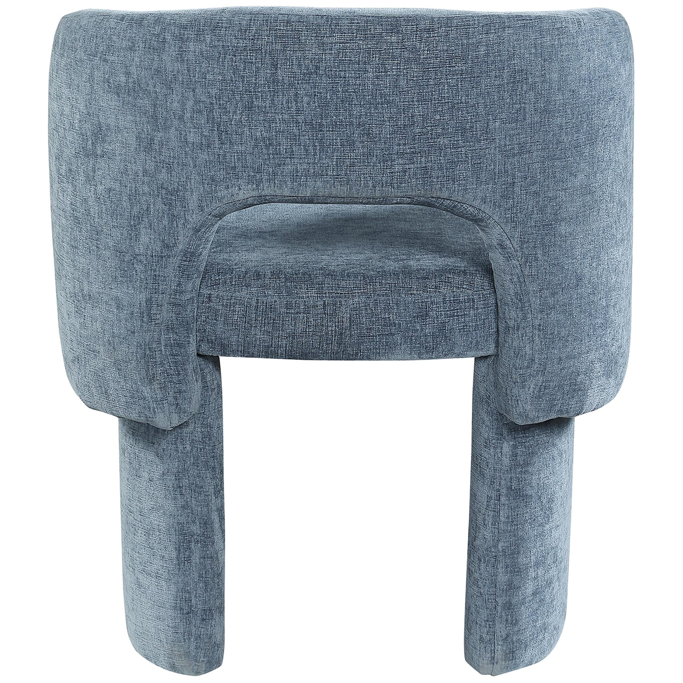 Meridian Emmet Light Blue Chenille Fabric Dining Chair / Accent Chair