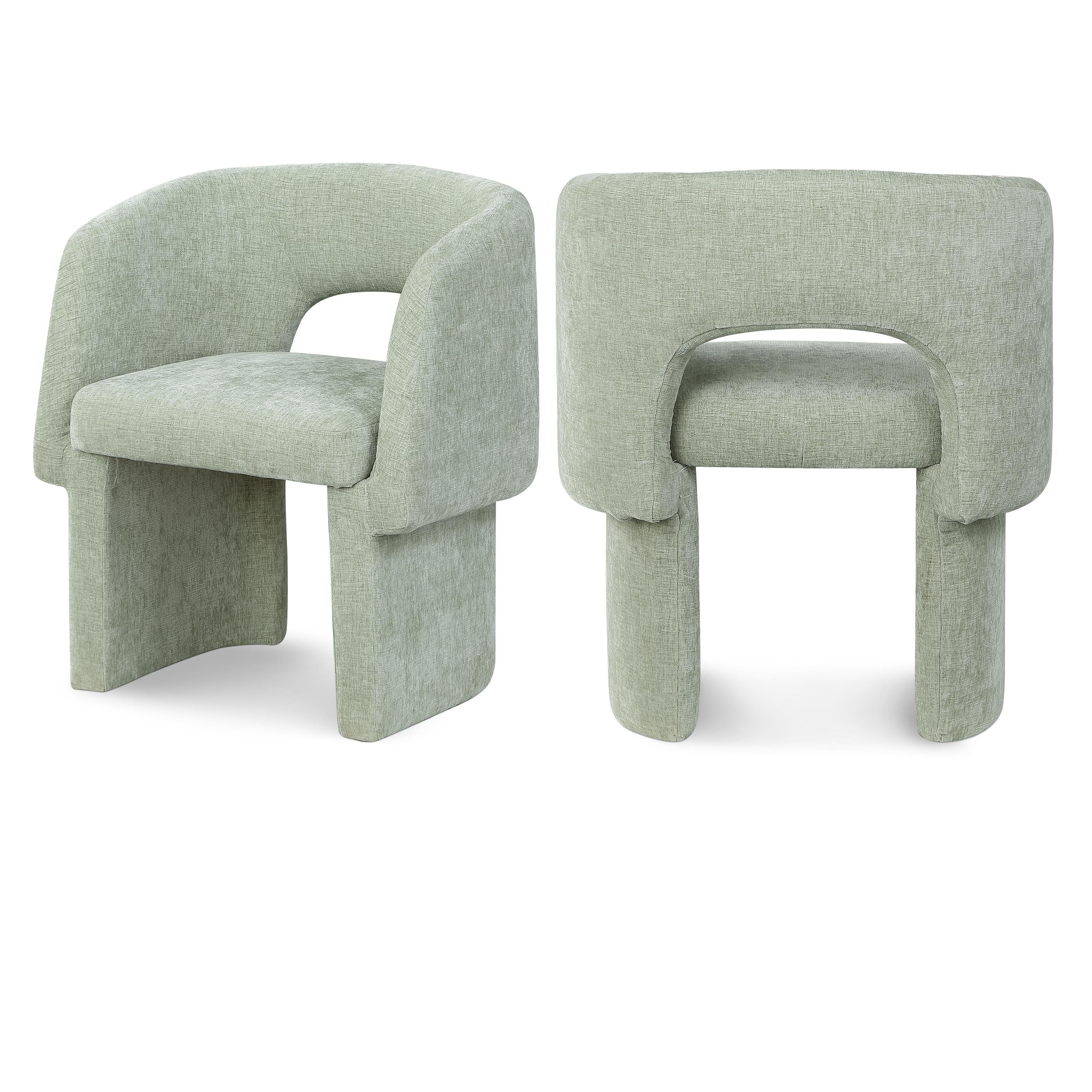 Meridian Emmet Mint Chenille Fabric Dining Chair / Accent Chair
