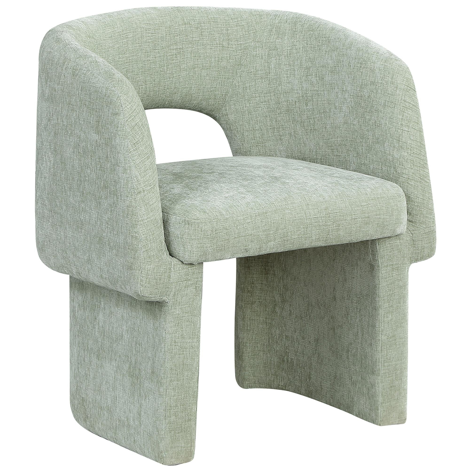 Meridian Emmet Mint Chenille Fabric Dining Chair / Accent Chair