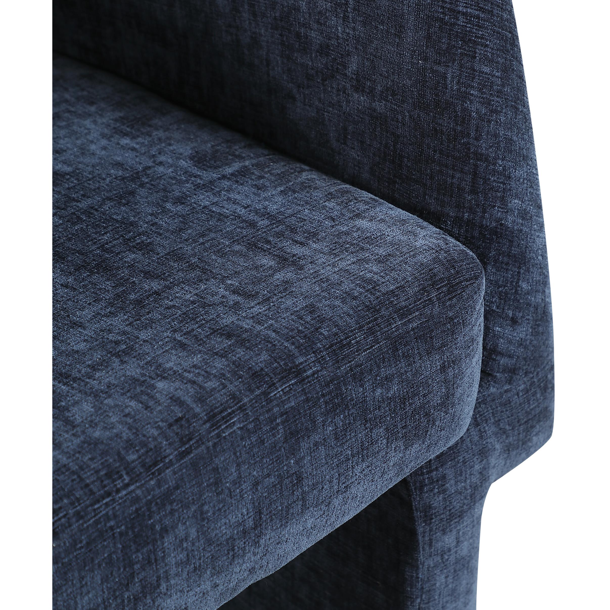 Meridian Emmet Navy Chenille Fabric Dining Chair / Accent Chair