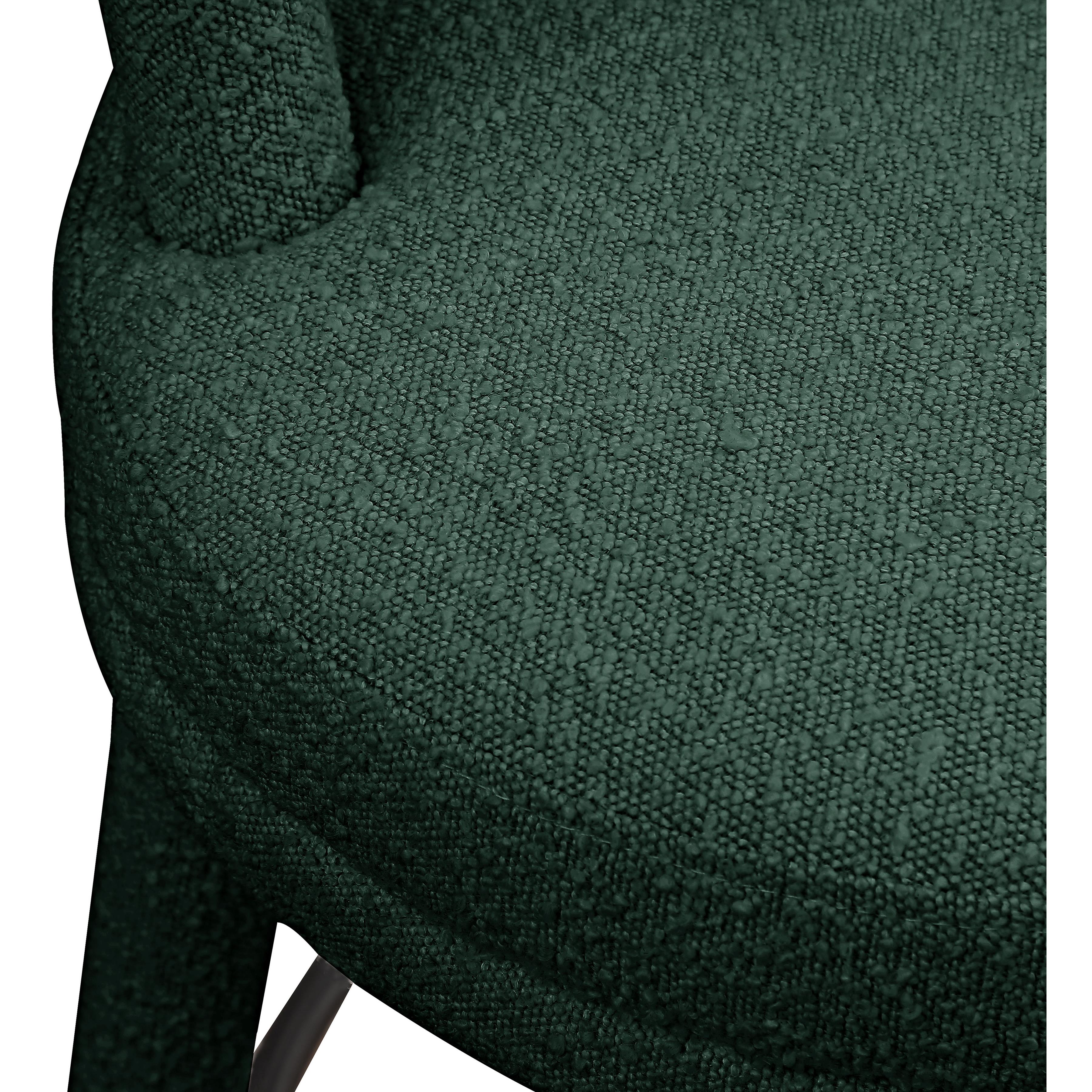 Meridian Parlor Green Boucle Fabric Stool