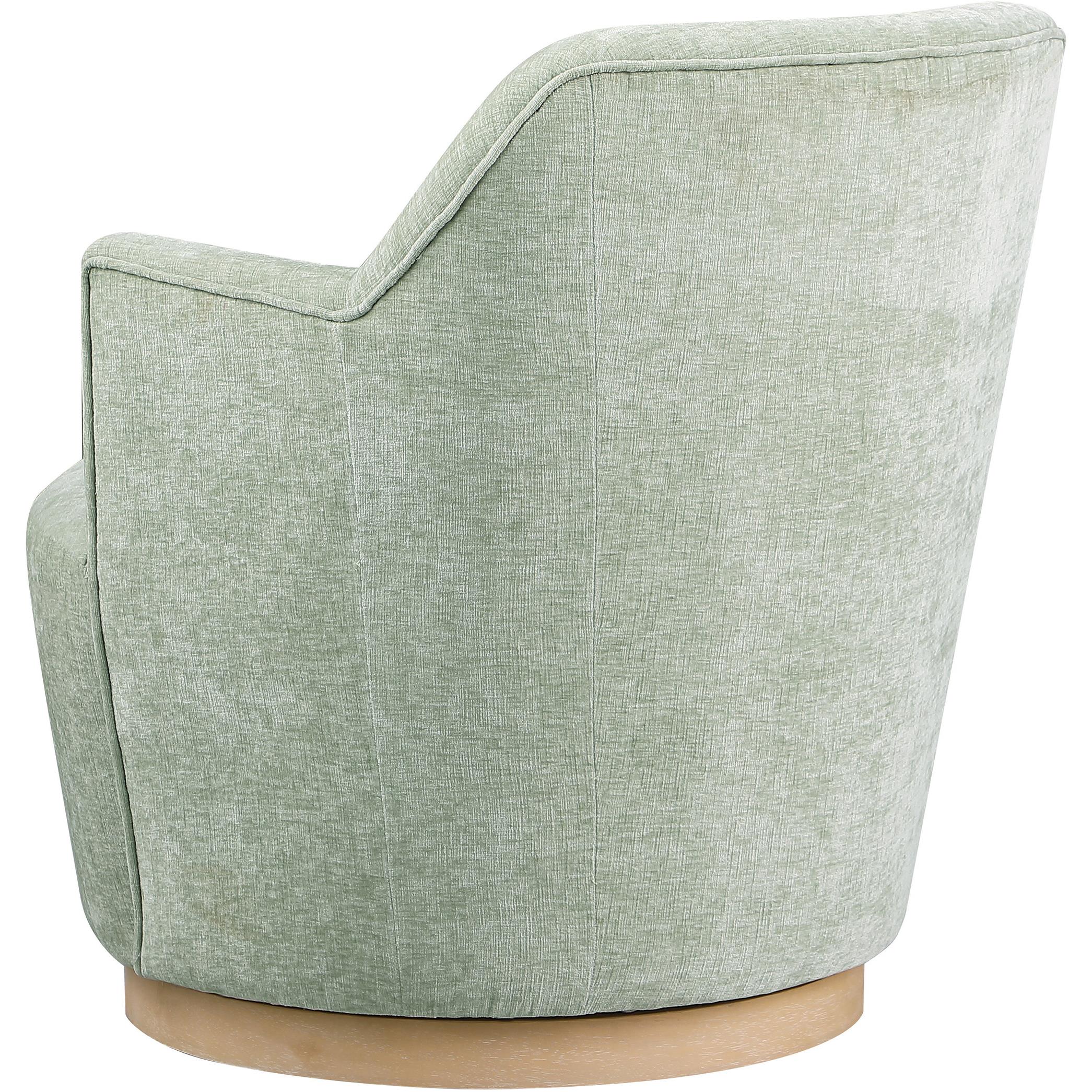 Meridian Clarita Mint Chenille Fabric Swivel Accent Chair