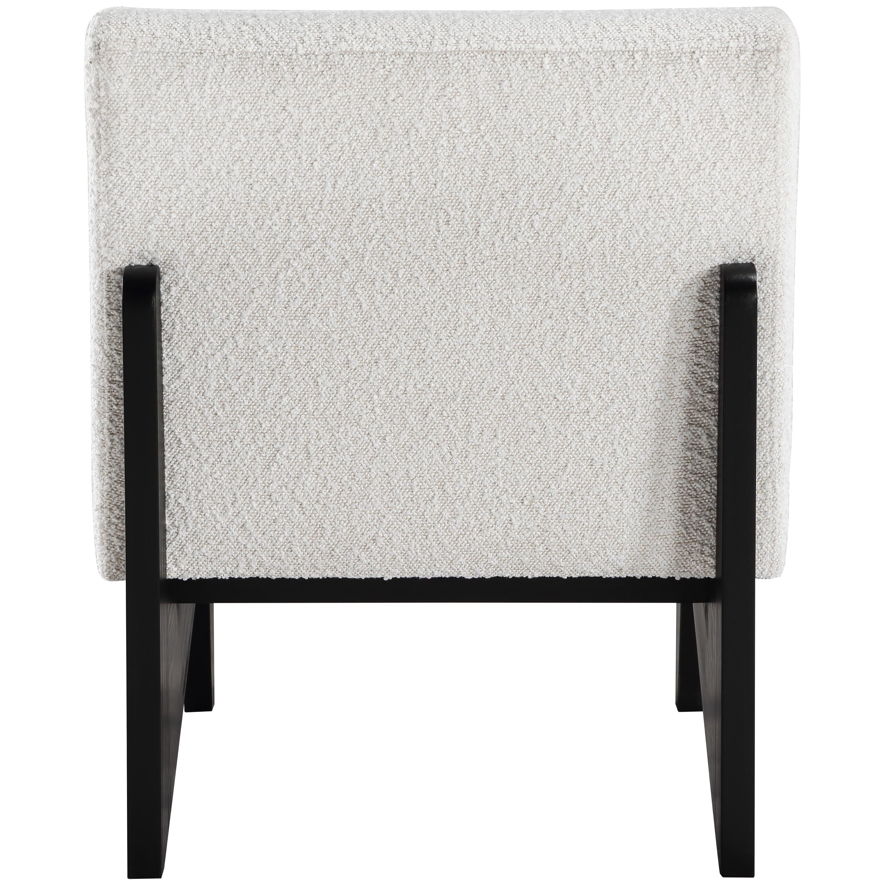 Meridian Chapman Cream Boucle Fabric Accent Chair