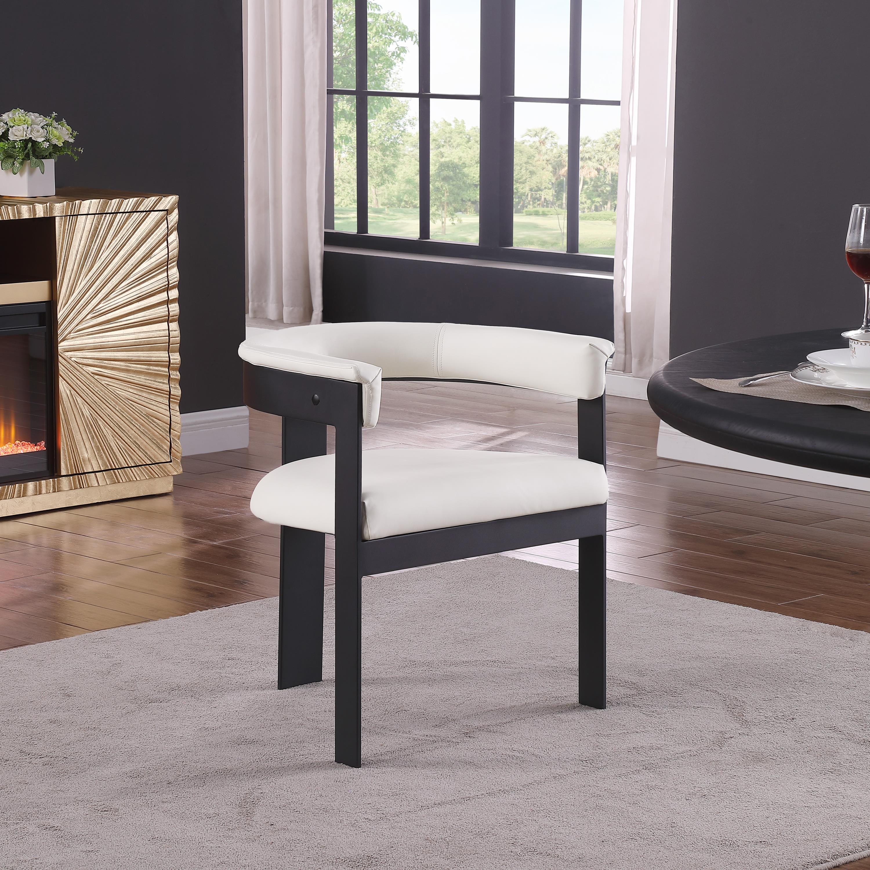 Meridian Romeo Cream Vegan Leather Dining Chair