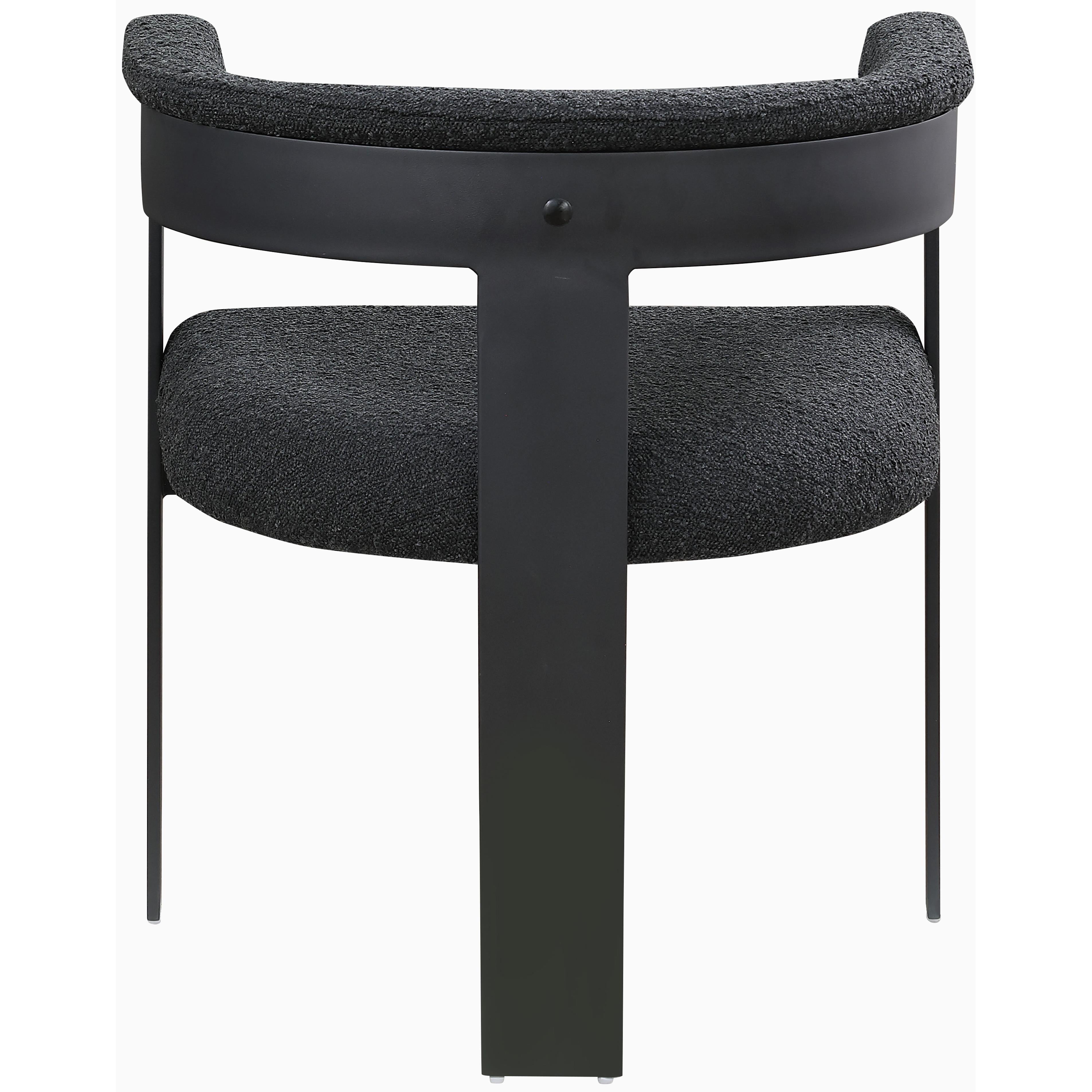 Meridian Romeo Black Boucle Fabric Dining Chair