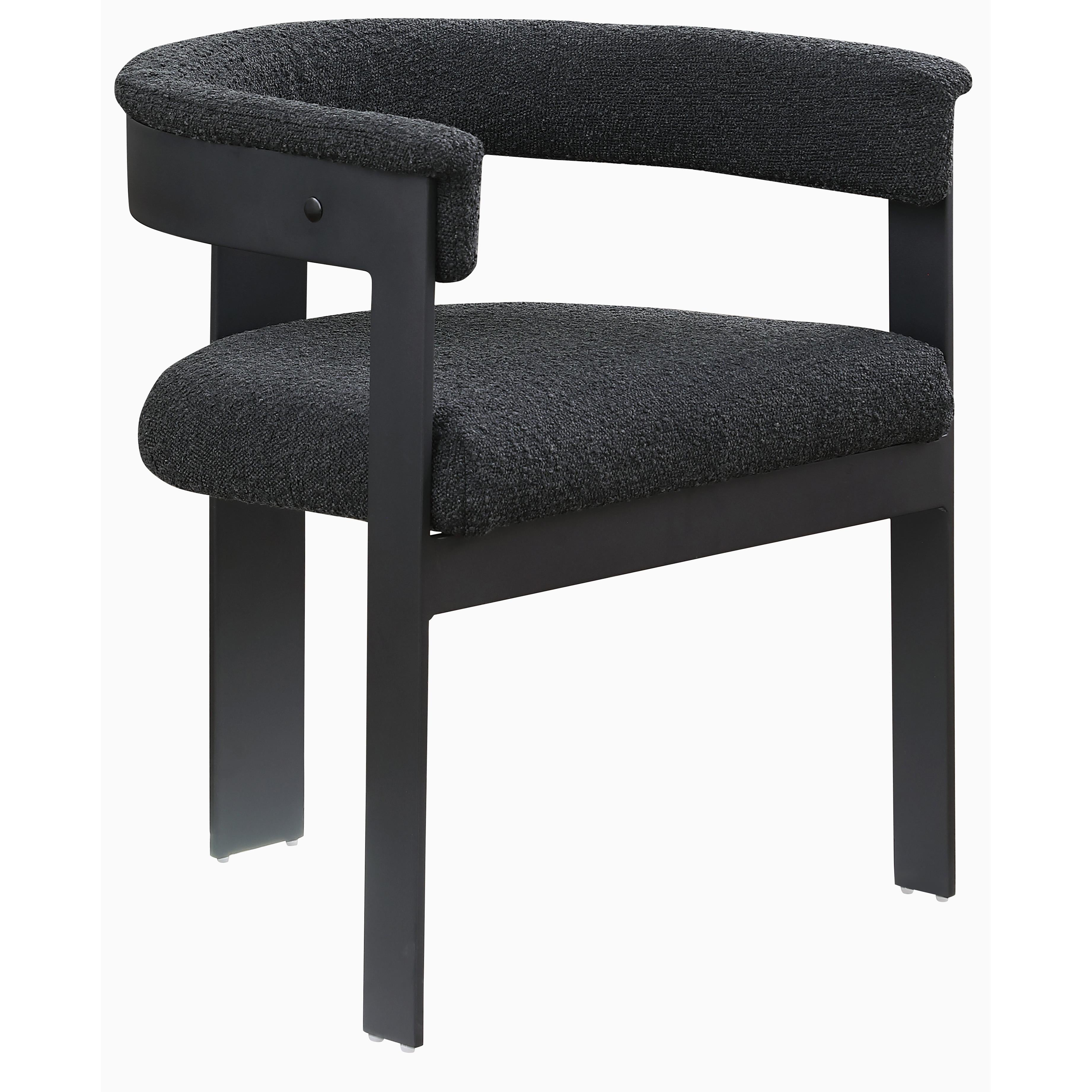 Meridian Romeo Black Boucle Fabric Dining Chair