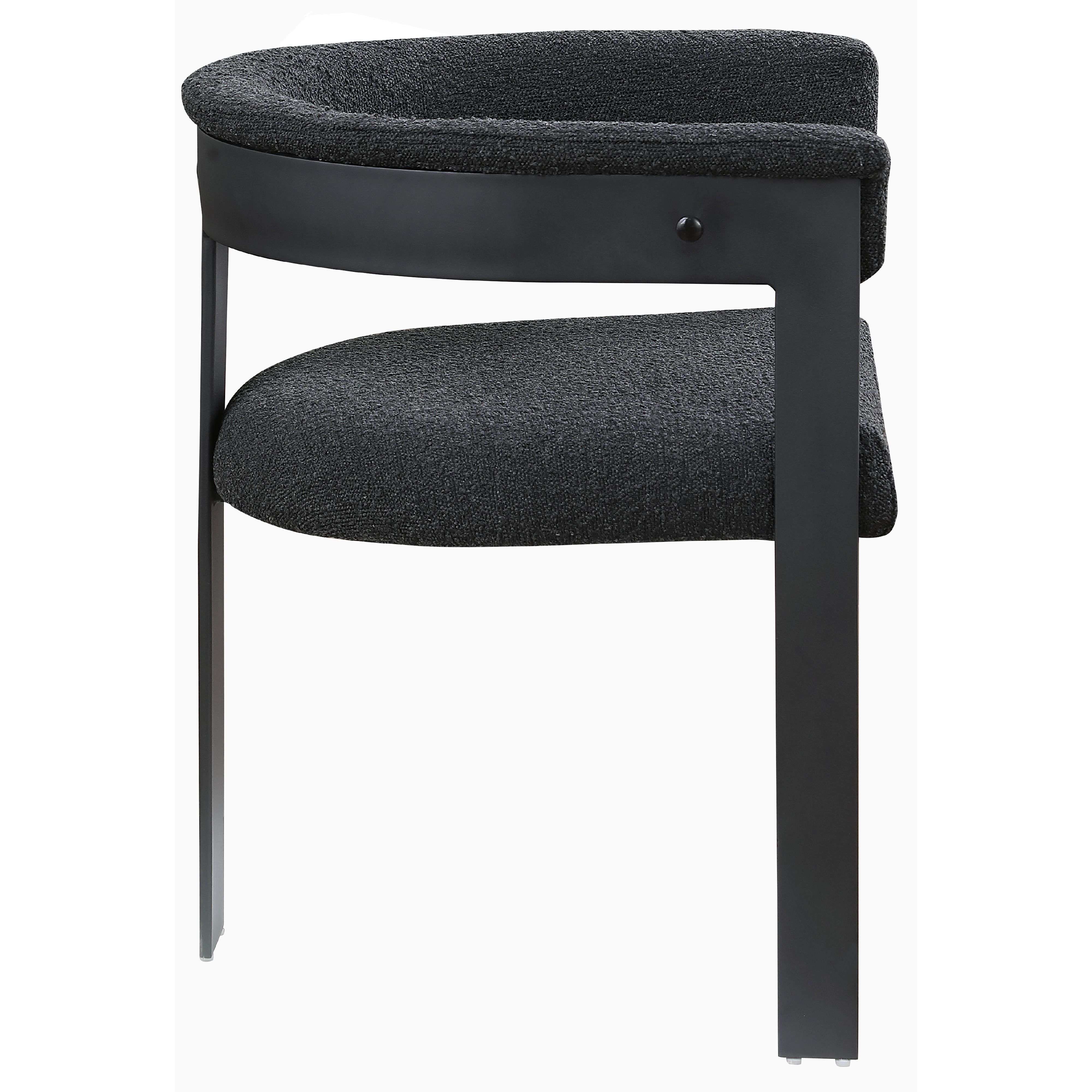 Meridian Romeo Black Boucle Fabric Dining Chair