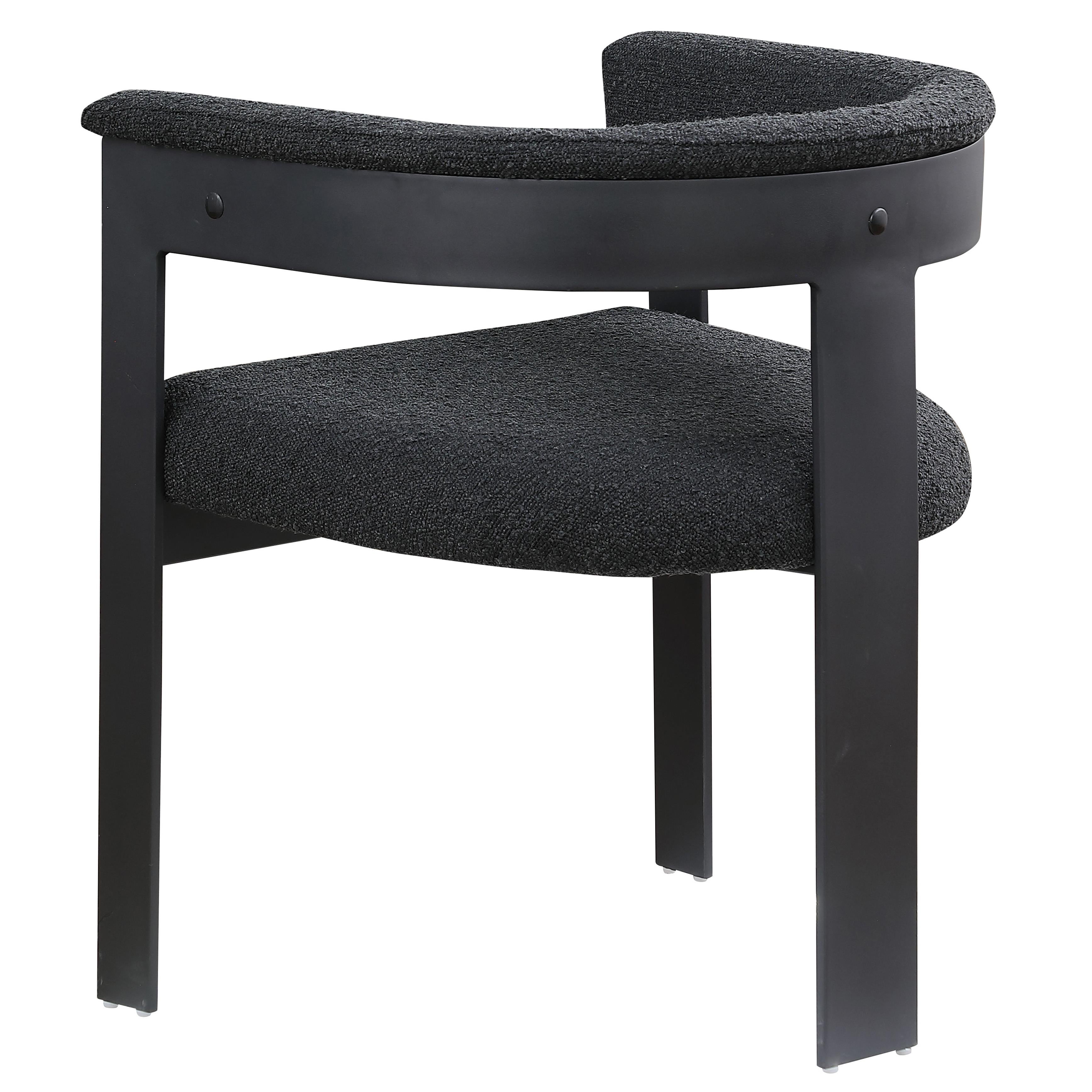 Meridian Romeo Black Boucle Fabric Dining Chair