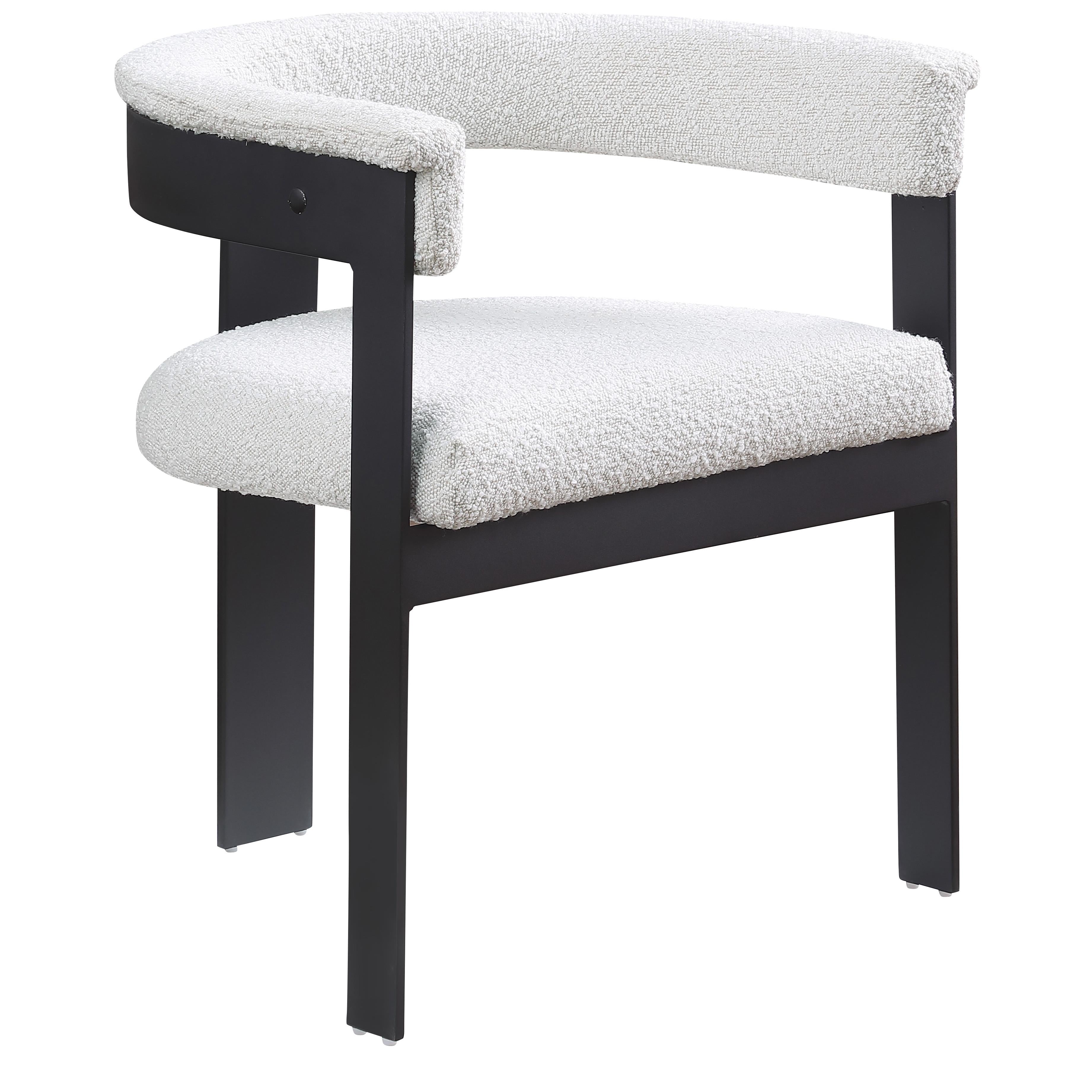 Meridian Romeo Cream Boucle Fabric Dining Chair