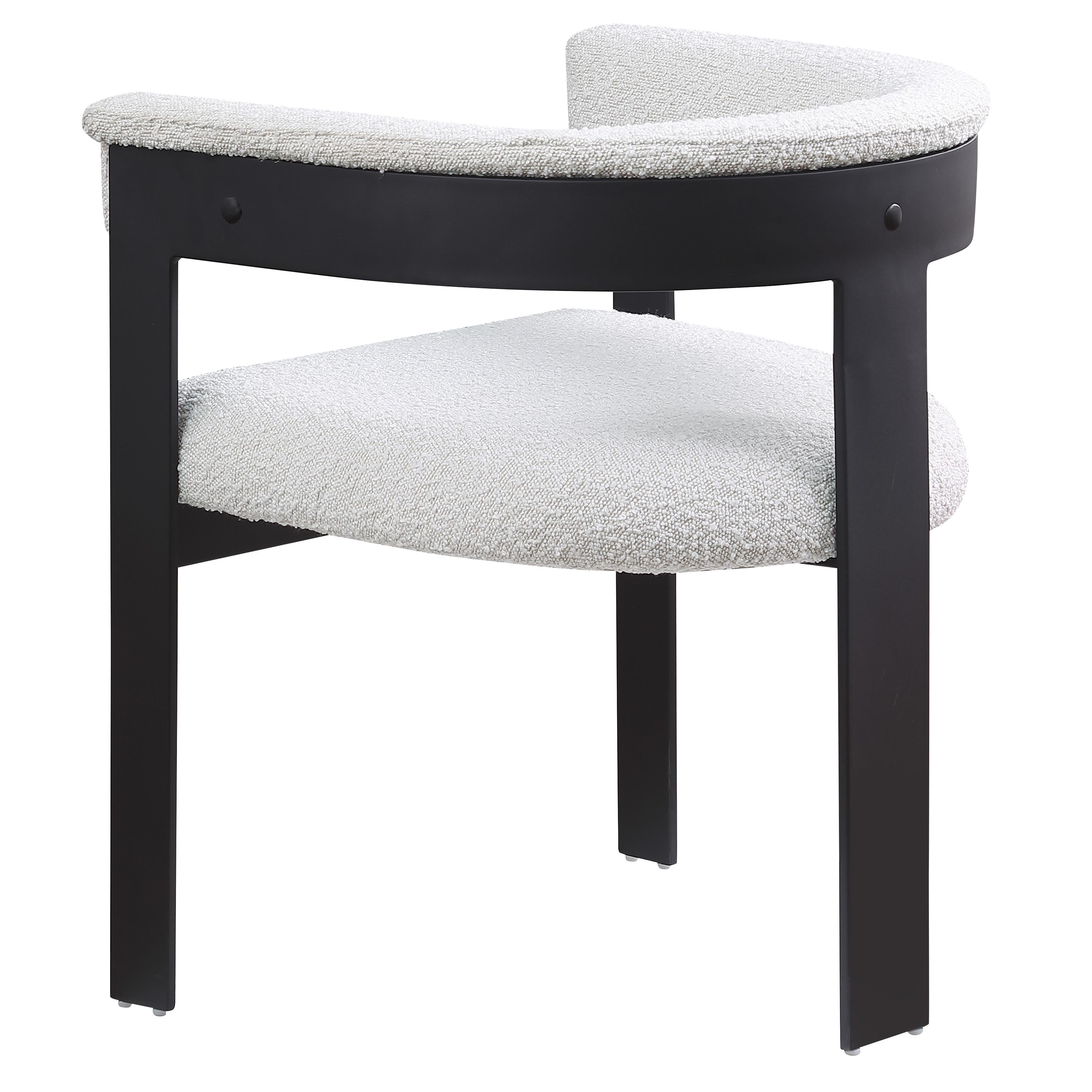 Meridian Romeo Cream Boucle Fabric Dining Chair