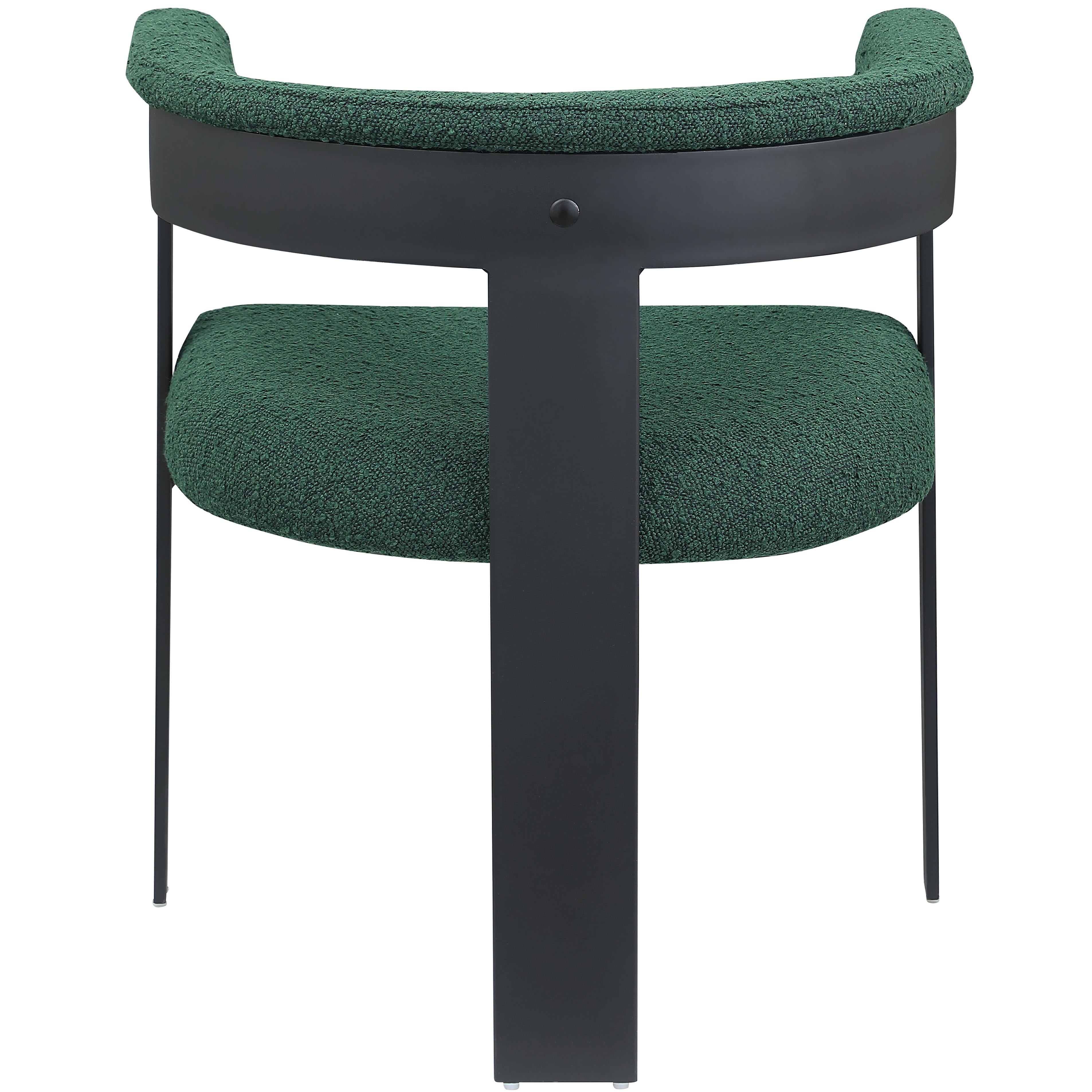 Meridian Romeo Green Boucle Fabric Dining Chair